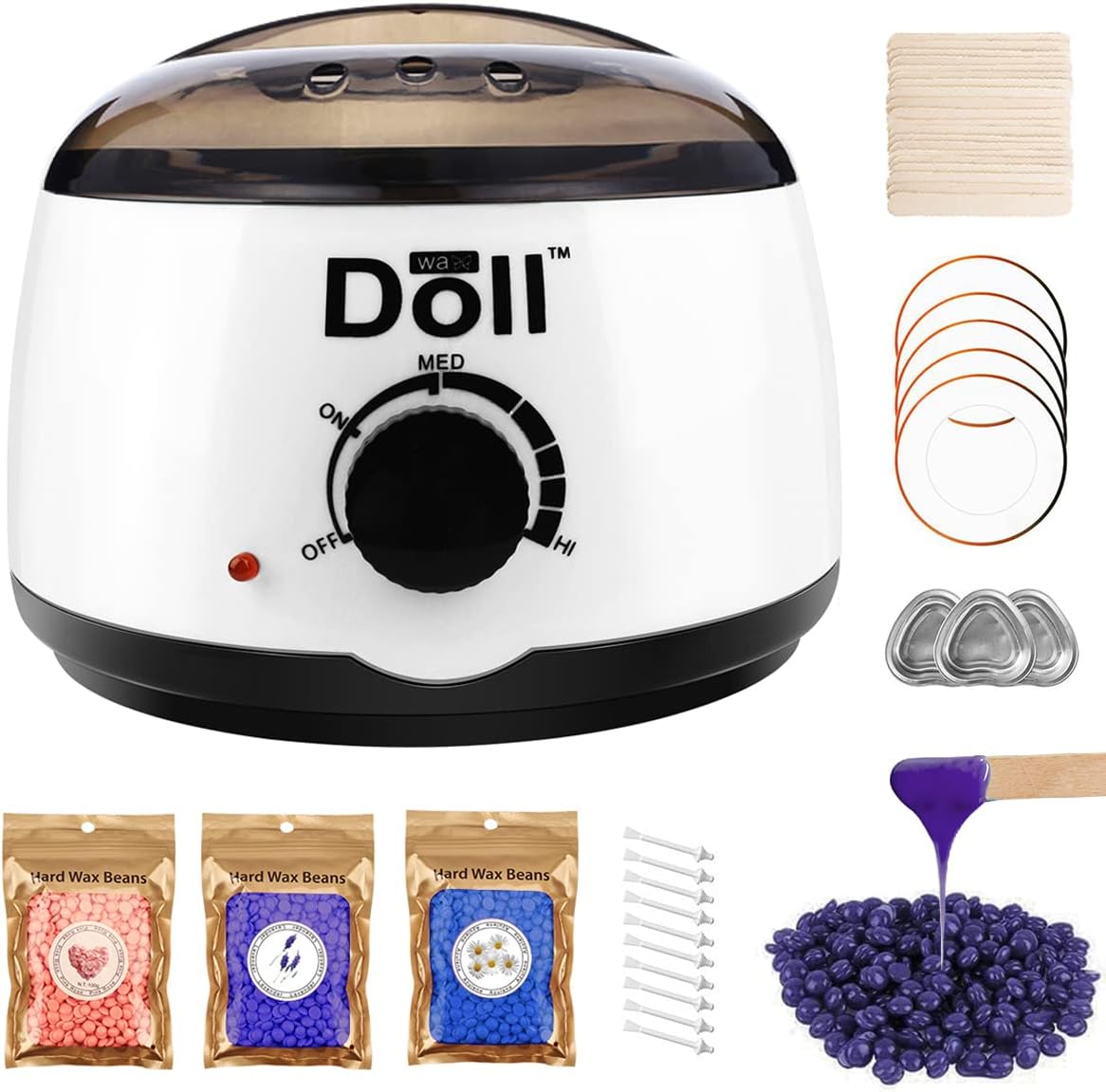 Chauffe Cire Épilation, AIDUCHO Kit d’Épilation Électrique à la Cire