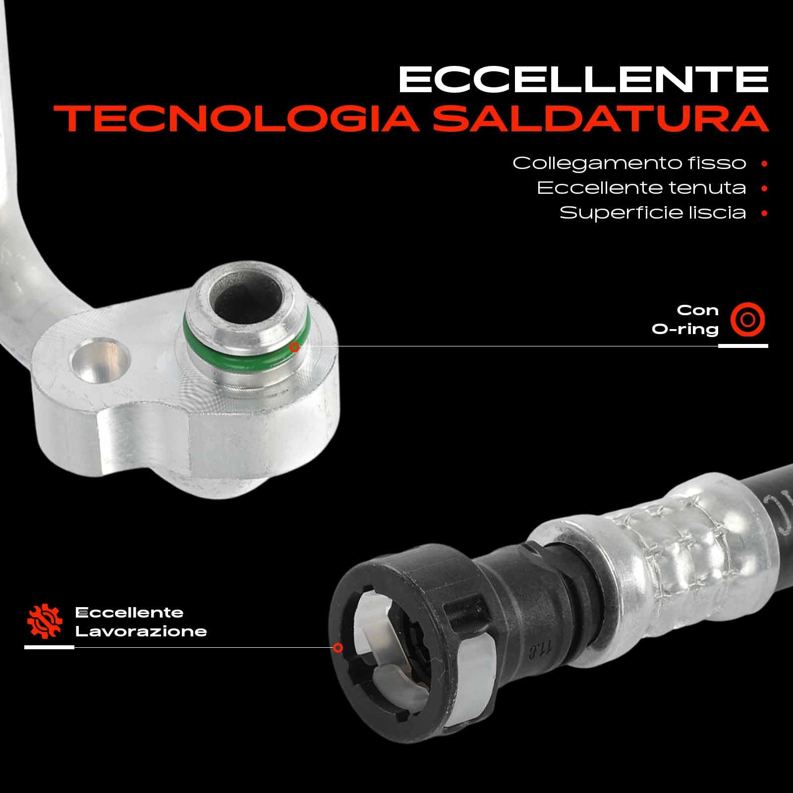 Frankberg Tubo di Carica Refrigerante Tubo per il Clima Compatibile con Grande Punto 199 1.2L 1.4L 2005-2015 Replace# 51751095