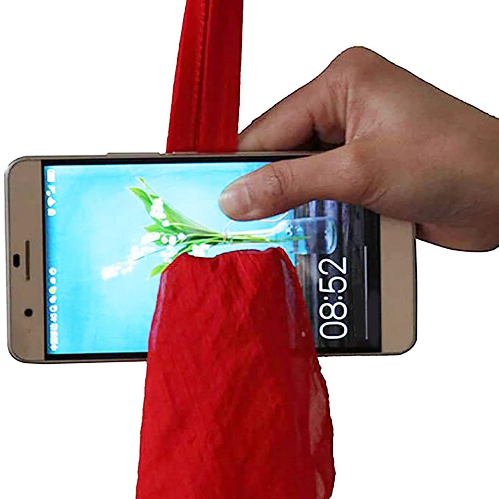 Bexdug Single Attribute Silk Through Phone Trick - Interactive Magic Tricks Scarf Through Cellphone - Beginners-Friendly Gags Joke Toys, Stage Performance Accessories For