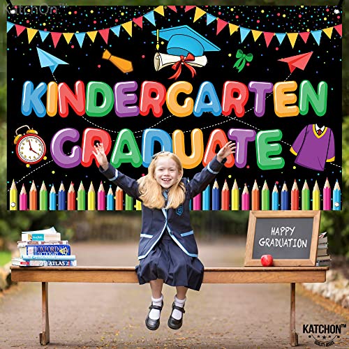 Image of KatchOn, Kindergarten Graduation Banner - 72x44 Inch | Preschool Graduation Backdrop for Preschool Graduation Decorations 2026 Kindergarten Graduation Decorations 2026 Kindergarten Grad Decor