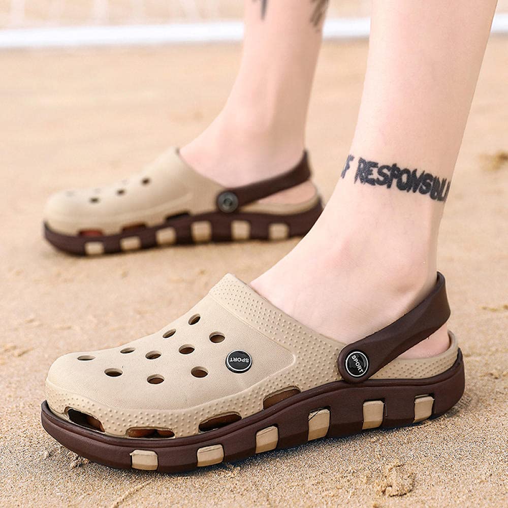 MLLM EVA Masajes Playa Chanclas Sandalias,Zapatos de Playa Antideslizantes para Hombre, Baotou Garden Slippers-Brown_36,Unisex Adulto Bañarse Sandalias