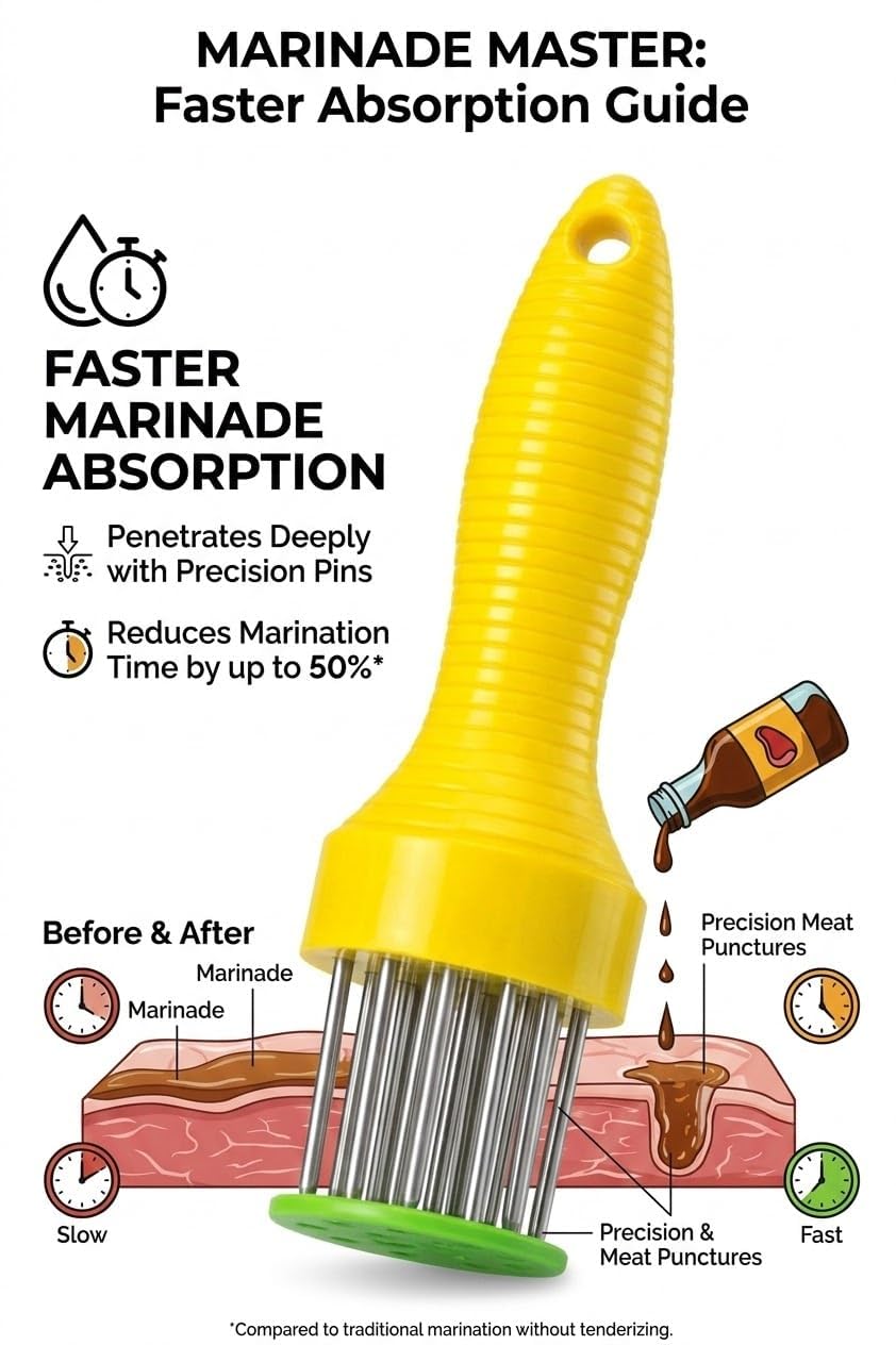 GRILL BUMP Meat Injector Syringe - 3 Marinade Injector Needles for BBQ Grill, Portable Turkey Injector kit for Smoker,Marinades Injector for Meats with 1oz Large Capacity 1 Brush Easy to Use & Clean 3