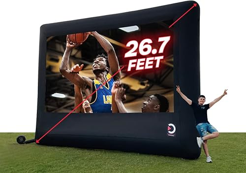 Miniatura 7 de Elite Outdoor Movies Pantalla inflable de alta calidad, superficie de proyección delantera/trasera de 10 x 5 (diagonal de 16.9 pies),