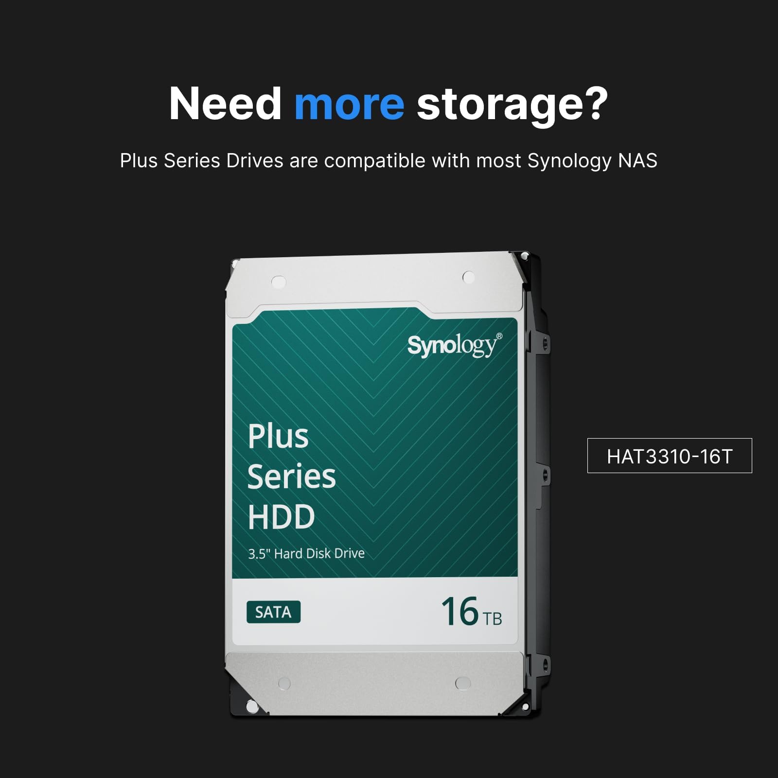 Synology HAT3310 16TB Plusシリーズ SATA HDD 3.5インチ (HAT3310-16T)