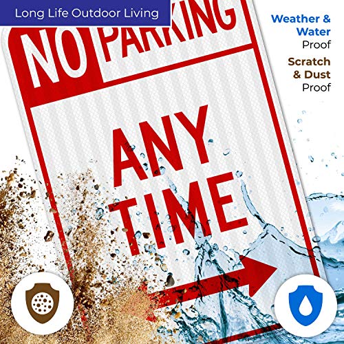 No Parking Sign, No Parking Anytime Sign, 12X18 Inches, 3M Egp Reflective .063 Aluminum, Fade Resistant, Made In Usa By Sigo Signs #TOP4