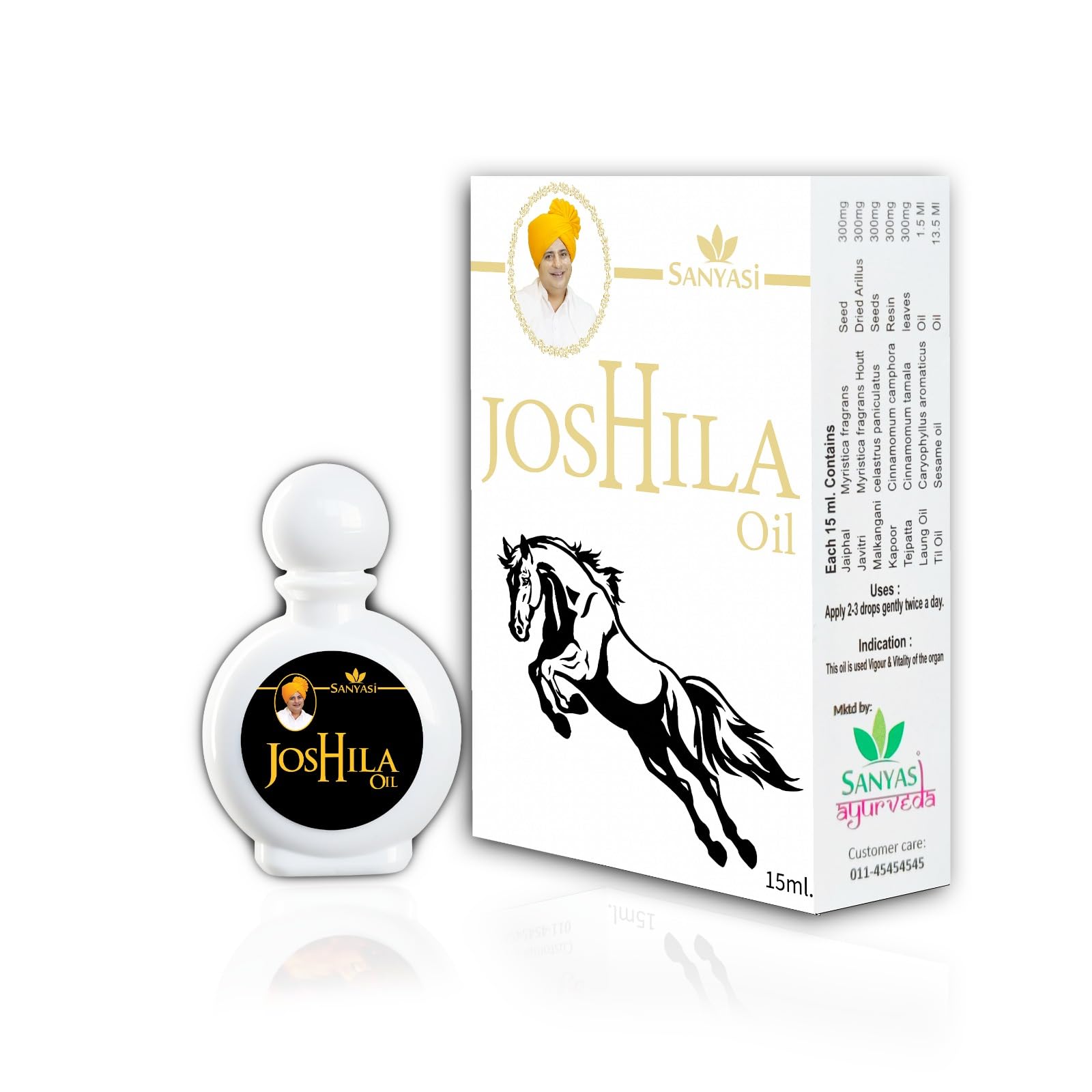 Sanyasi Joshila Ayurvedic Oil - Men’s Wellness Herbal Formula 15ml I 100% Natural I No Side Effects (Pack of 2)