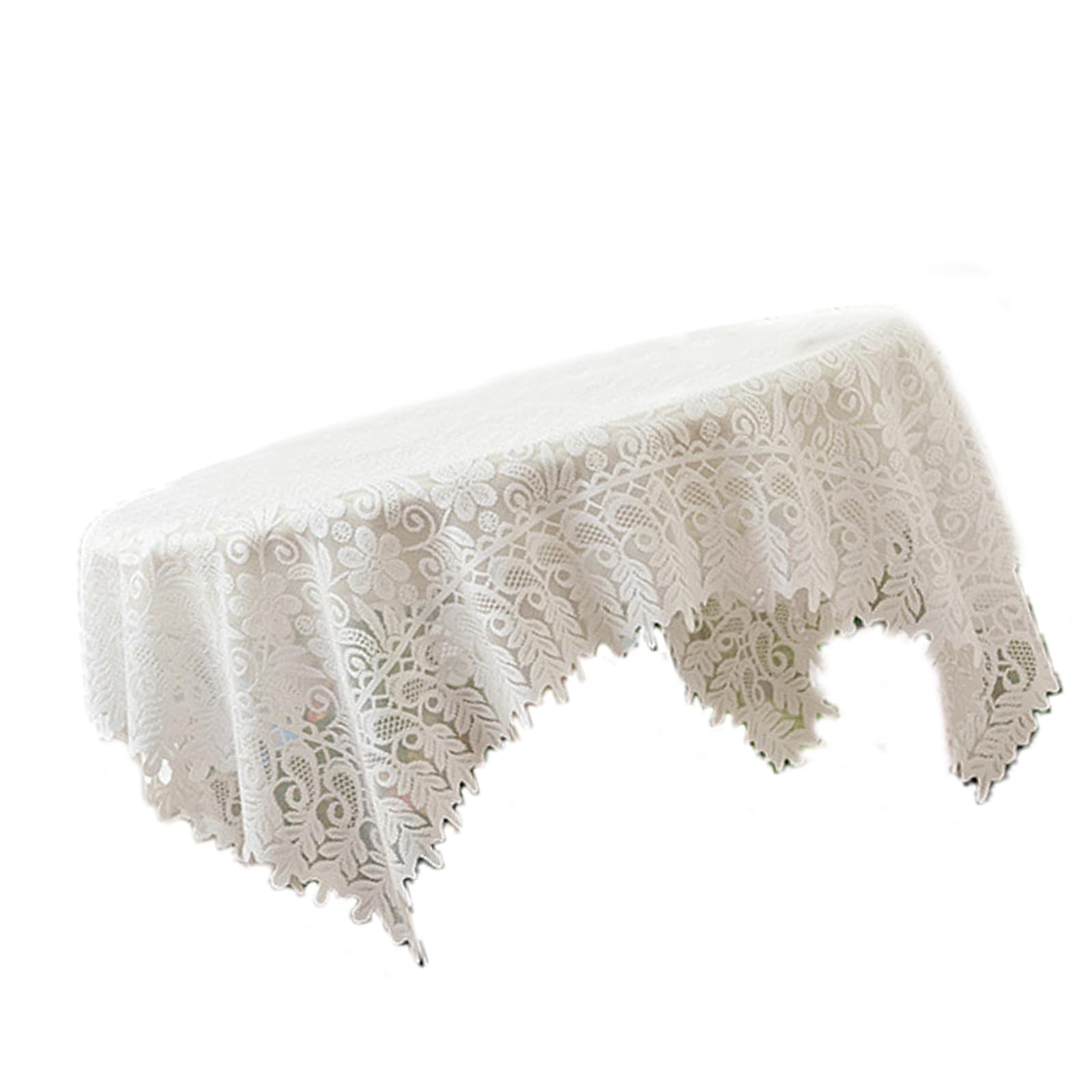 carotoe Charm Lace Table Cover for Newlyweds Family Gatherings and Any Season Home Styling White Lace Table Cover