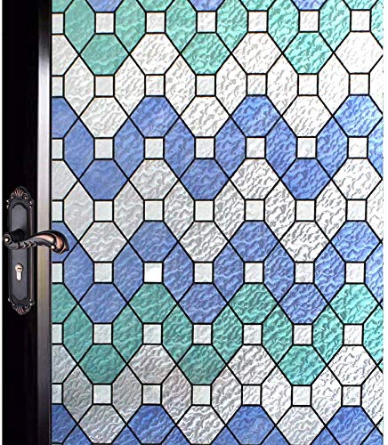 One2One Enterprises 3D Printed Window Privacy Sticker Glass Self Adhesive Decorative for Bathroom/Door Window/ Heat Control/ Sidelight/ Anti UV ( Multicolour Rainbow 2 x 16 Feet )