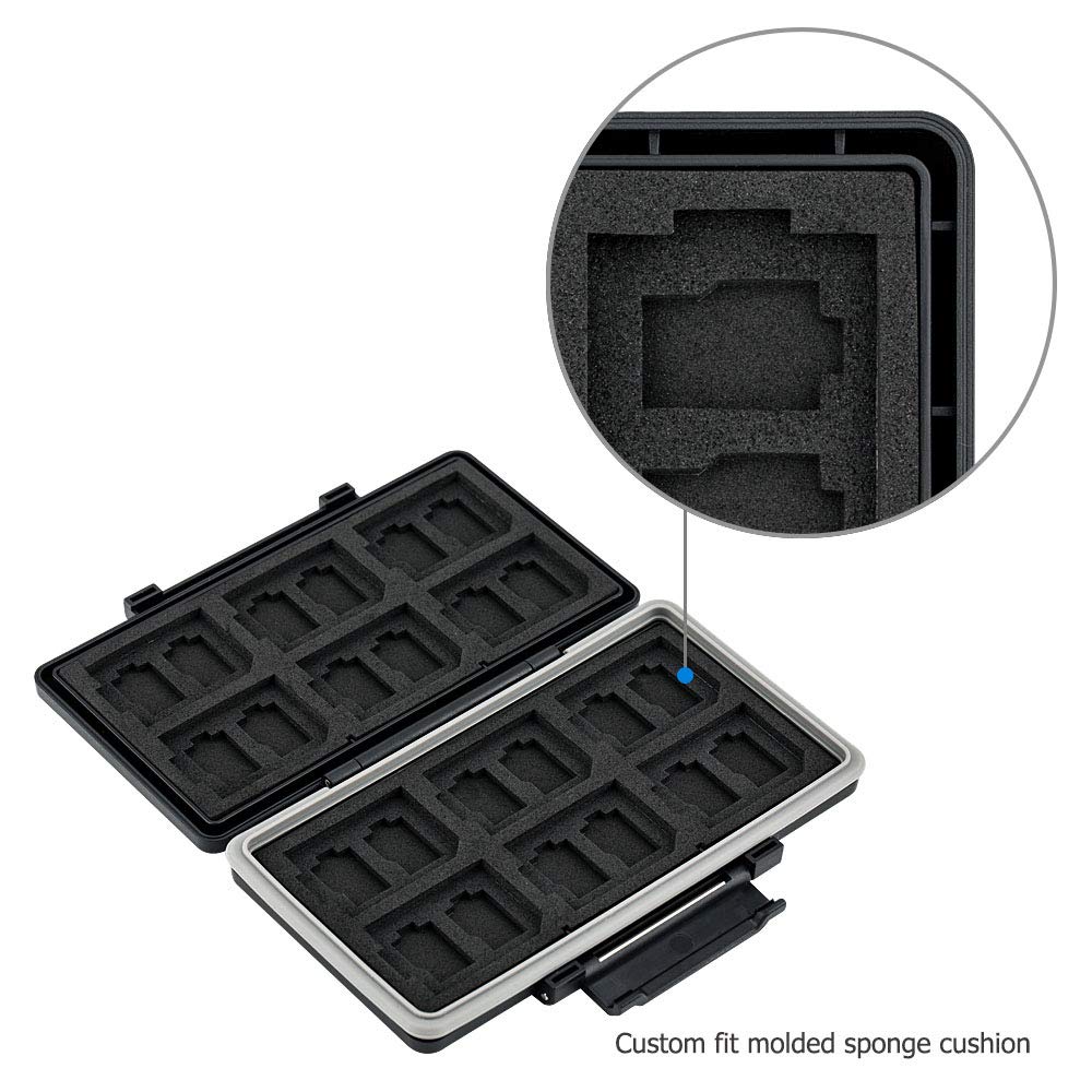 Custodia JJC Per Schede Micro SD: Resistente, Impermeabile E Professionale, Capienza 16 Schede