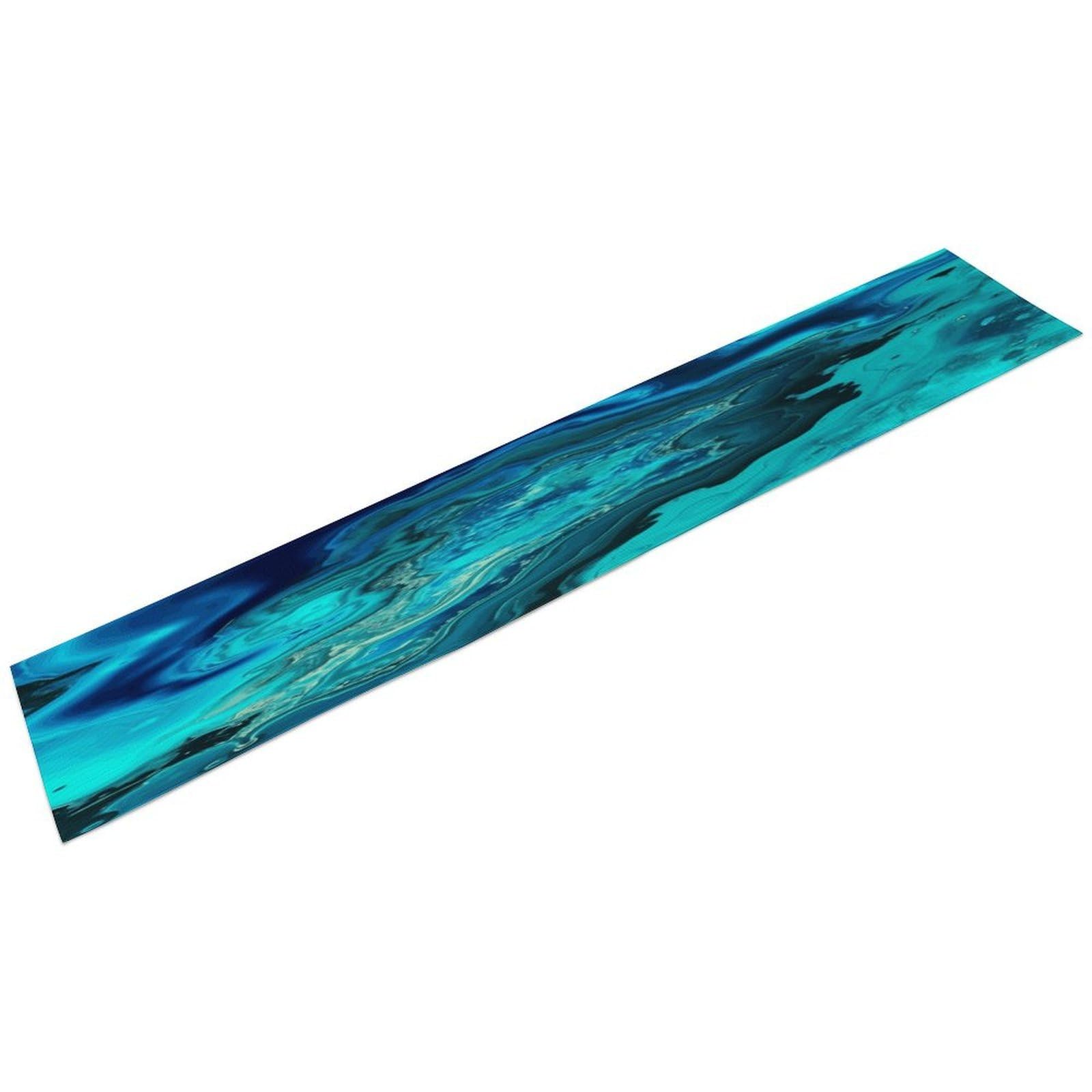 Bright Aqua Blue Turquoise Table Runner 13" X 72" Exquisite Linen Table Runner Wrinkle Resistant Farmhouse Rustic Table Runners Seasonal Table Decoration for Kitchen Dining Home Party