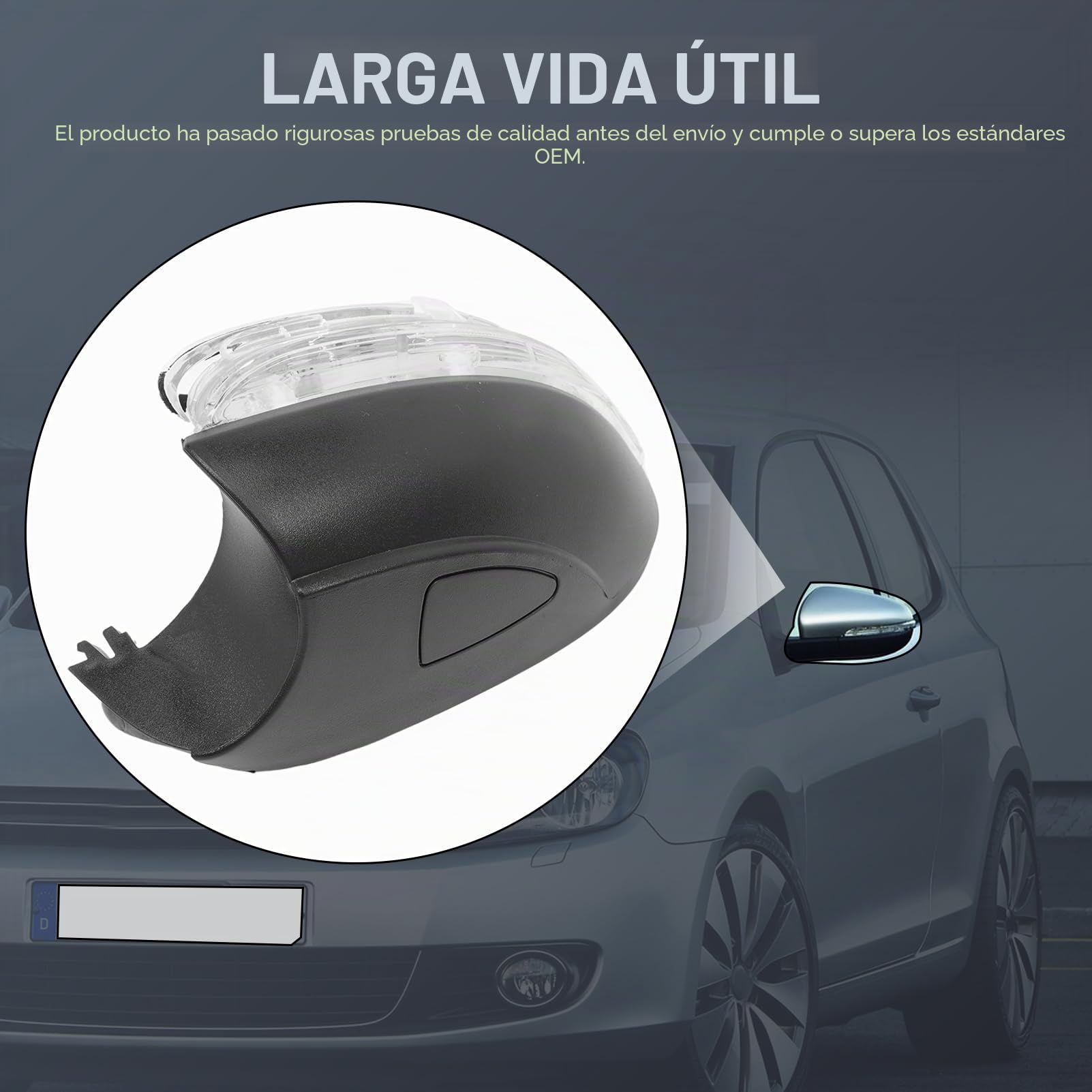 Intermitentes de espejo retrovisor para Golf 6 MK6/GTI / R20, luces retrovisor lateral para Tou-ran 2011-2015 5K0949101 (izquierda - lado conductor)