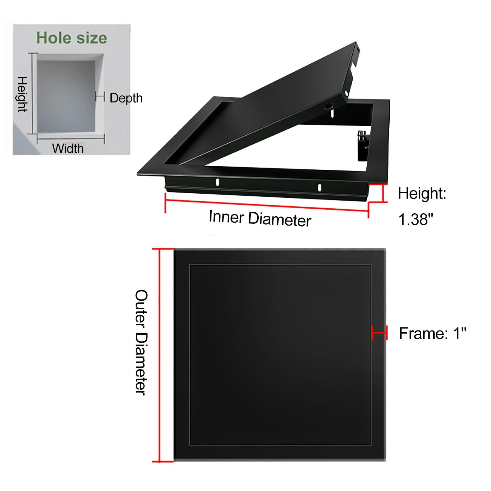 Drzwi wejściowe na poddasze, wbudowany aluminiowy panel dostępu do strychu - łatwy dostęp do drzwi wejściowych na ścianę/sufit, idealny do zjeżdżalni bielizny,