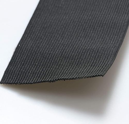 Miniatura 3 de RERIVER Banda elástica de punto pesado negro de 3 pulgadas de ancho, carrete elástico de punto de costura de 3 yardas