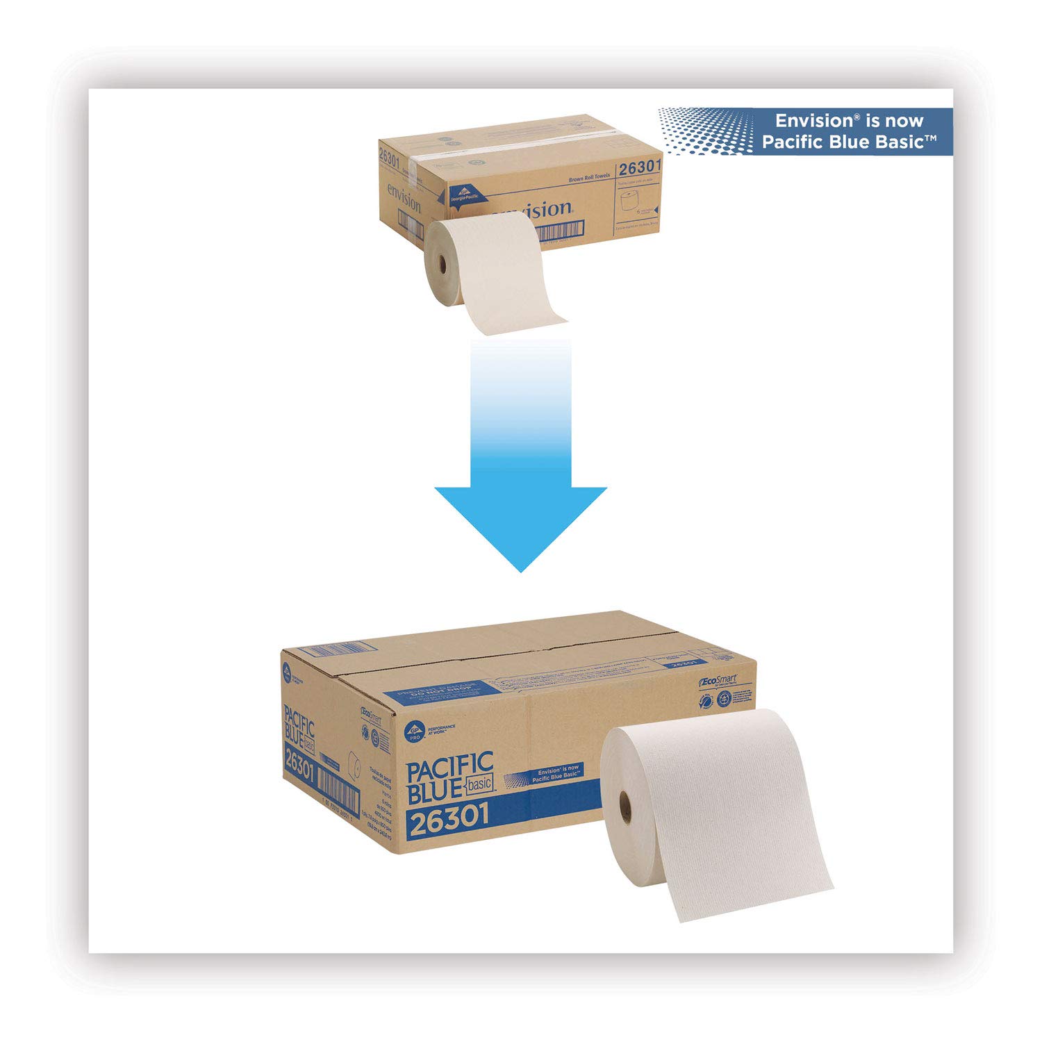 Georgia Pacific 26301 Envision Towel Roll Paper, Hi Capacity, 7.875" x 800", Brown