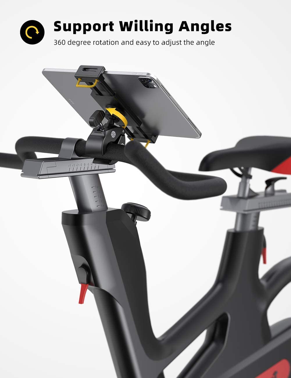 Lamicall Supporto Universale per Tablet 4.7-13" iPad Pro Samsung Tab, Ciclismo Spinning - Nero