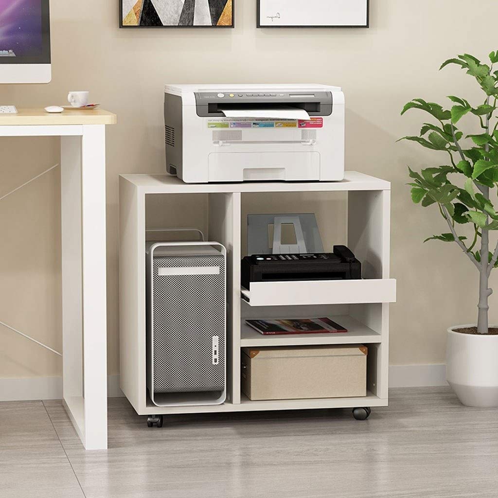 Scaffale per Stampante Legno Rack Stampante Domestica archivi Rimovibili Rack File Libri e Riviste Computer Desktop CPU Storage Case Rack Ufficio Fianco del Mobile Scaffali per stampanti(D)