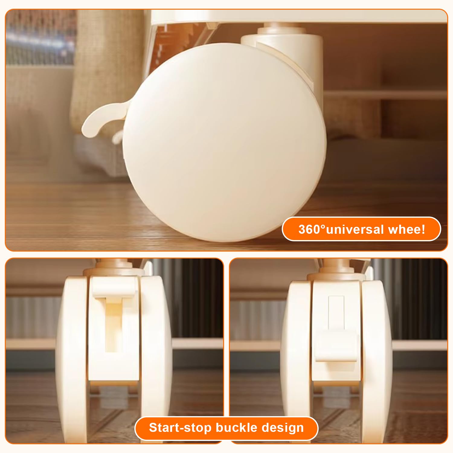 Armadio per vestiti, Sistema di Bloccaggio a Clip, ruote, Beige Chiaro (Ogni strato supporta 15 kg, Armadio a 2 scomparti da 75 cm, Guarda-Roba con 1 appendiabiti, 75 * 45 * 167 cm)
