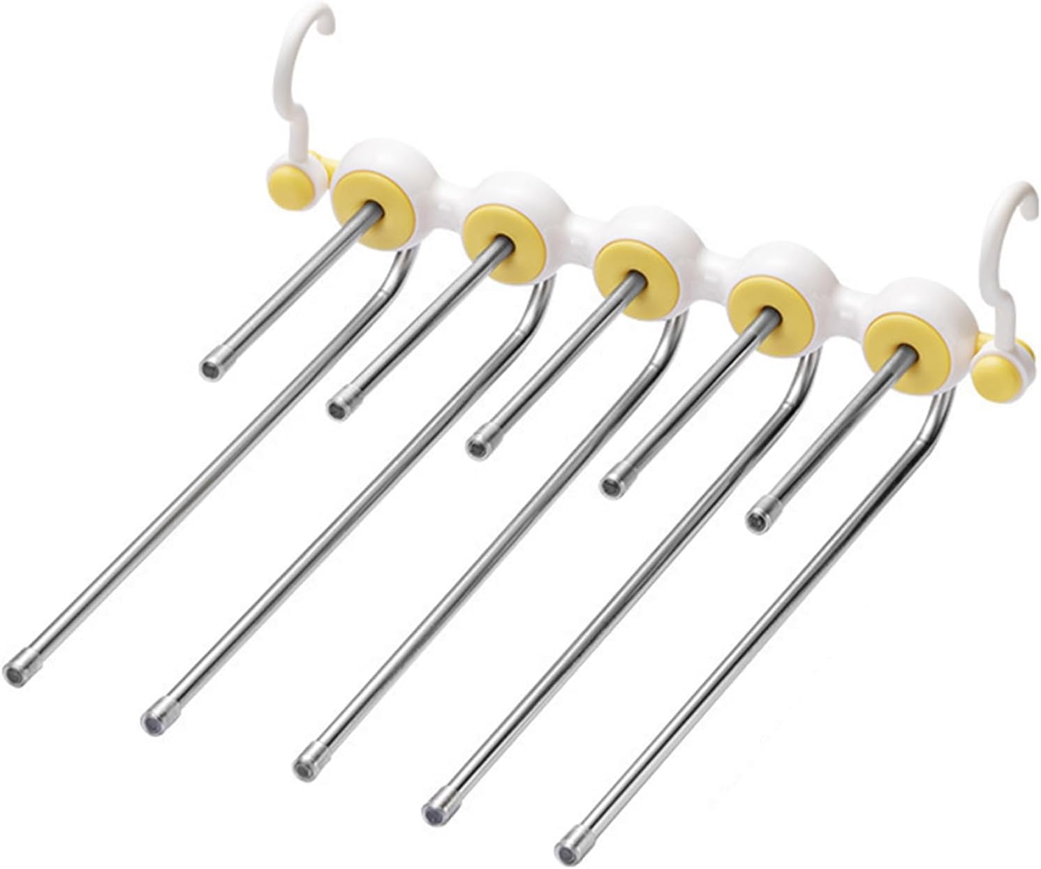 2 Pant Hanger Box, 5 in 1 Place Saving Pant Hanger Hanger, Stainless Steel Non-Slip Pant Hanger Hangers, Multifunctional Pant Hanger,Yellow