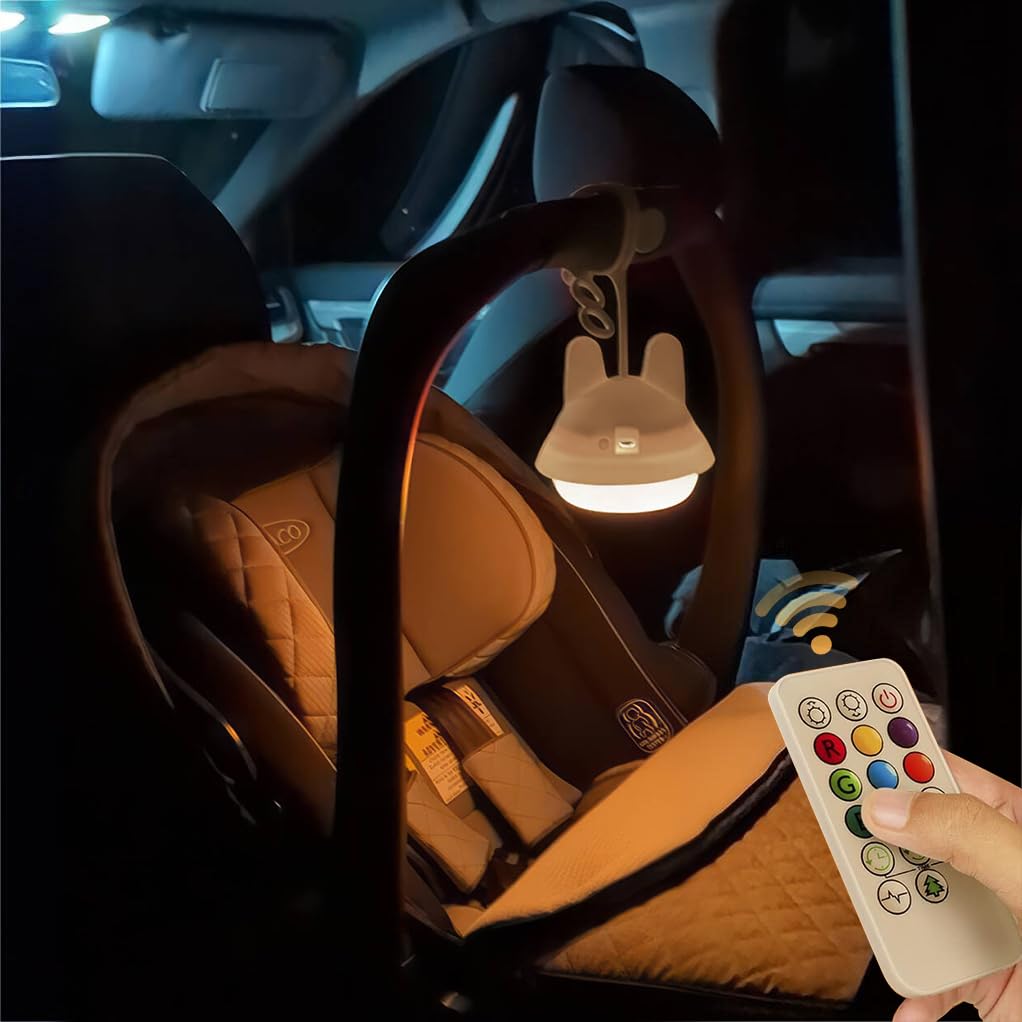 ベビーベッド & チェスト セット ＋ キャノピー、ナイトライト、ラグ付き Baby Night Light for Car Seat- Dimming Function 9 Colors Changing
