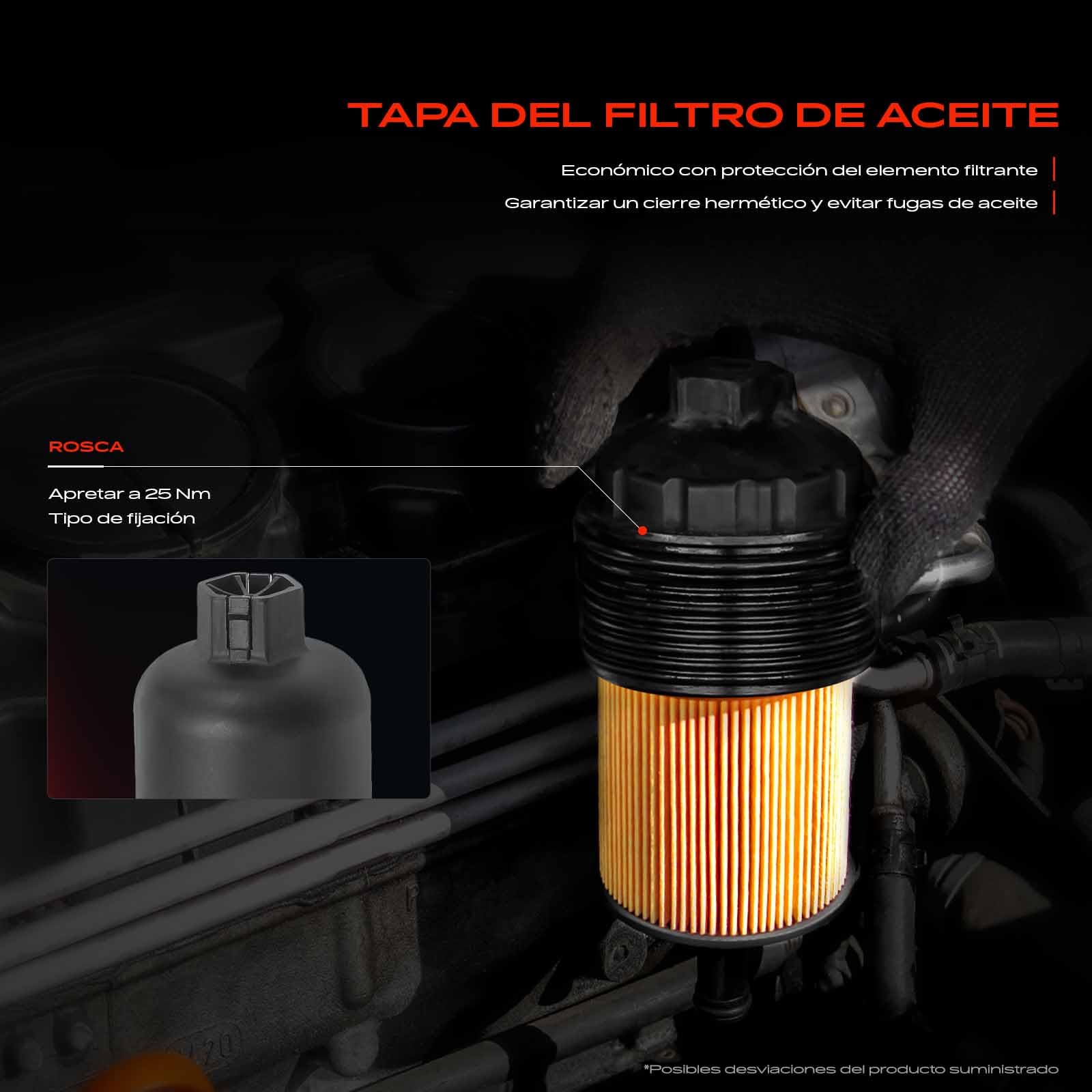 Frankberg Enfriador de aceite aceite de motor carcasa del filtro de | Compatible con: Xsara N1, Bipper AA, Berlingo/Berlingo Primer monovolumen GFK GJK MF, 306 7B N3 N5, C3 II SC