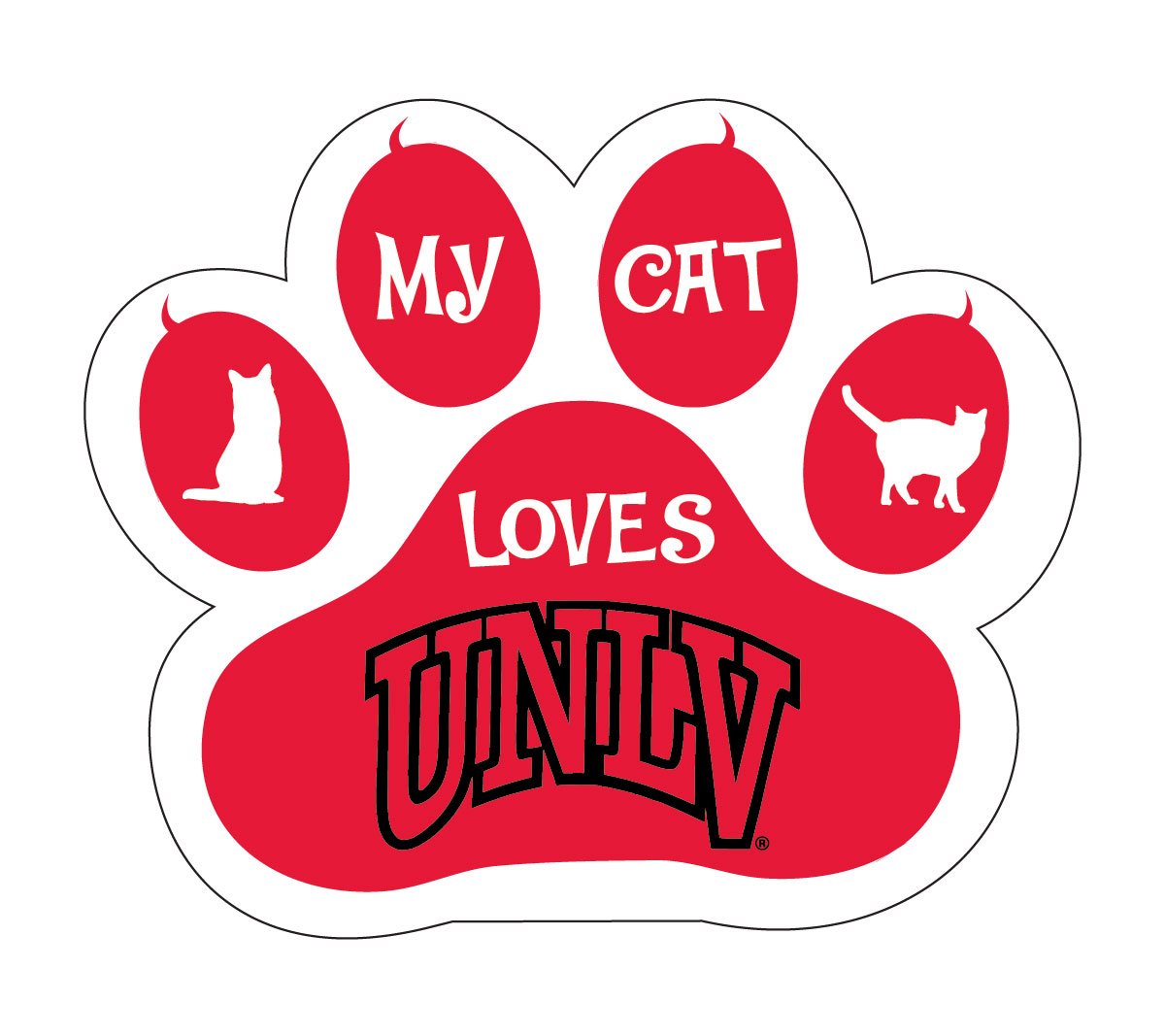 UNLV Rebels Cat Lover Paw Magnet Officially Licensed Collegiate Product