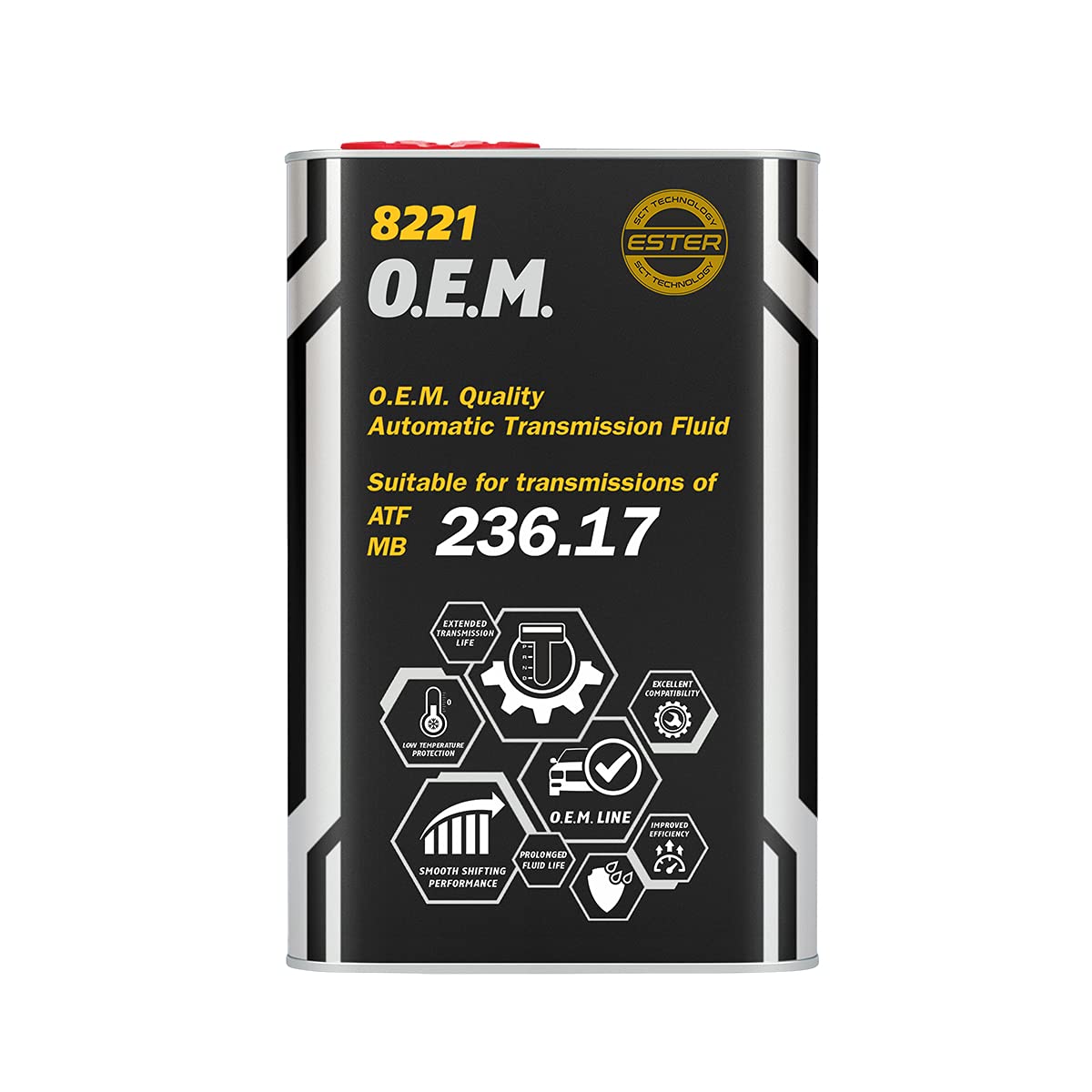 8221 ATF OEM 236.17 FULLY SYNTHETIC AUTOMATIC TRANSMISSION FLUID 9G-TRONIC NAG3 S/N 725.00 IMPORTED FROM GERMANY 1 LITRE ESTER