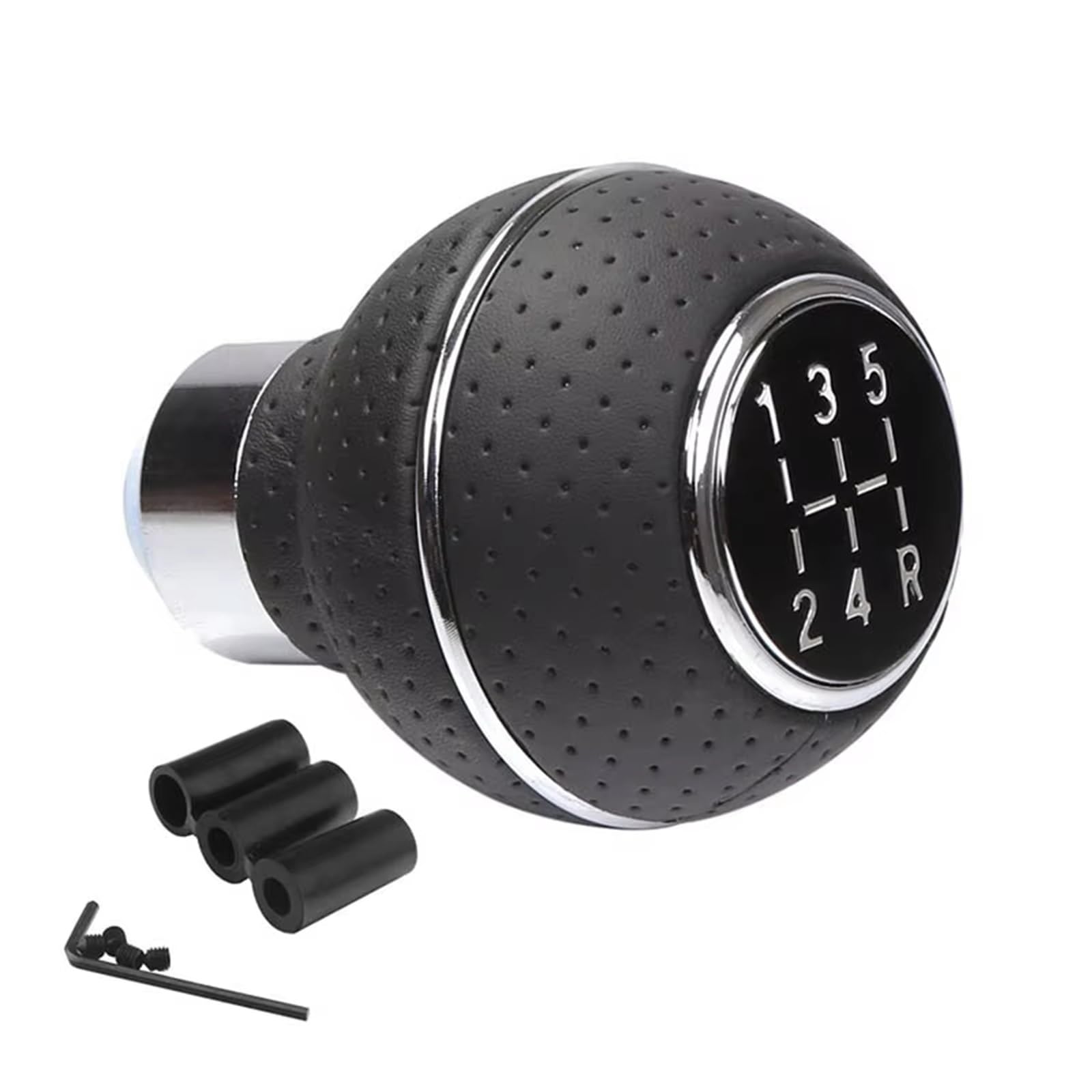 SCZMBLTLNV Car Gear Stick Knob 5 Speed Shift Knob Gear Stick Leather Shifter Lever Shifting Fit Most Manual Cars Trucks SUV Vehicle