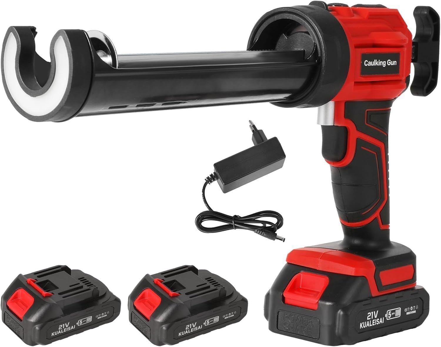 Pistolet à Silicone électrique pour 18V,Pistolet à cartouche electrique 2000mAh,Pistolet silicone avec LED,4 vitesses,Pistolet Silicone 300ML pour Sceller,Étanchéifier