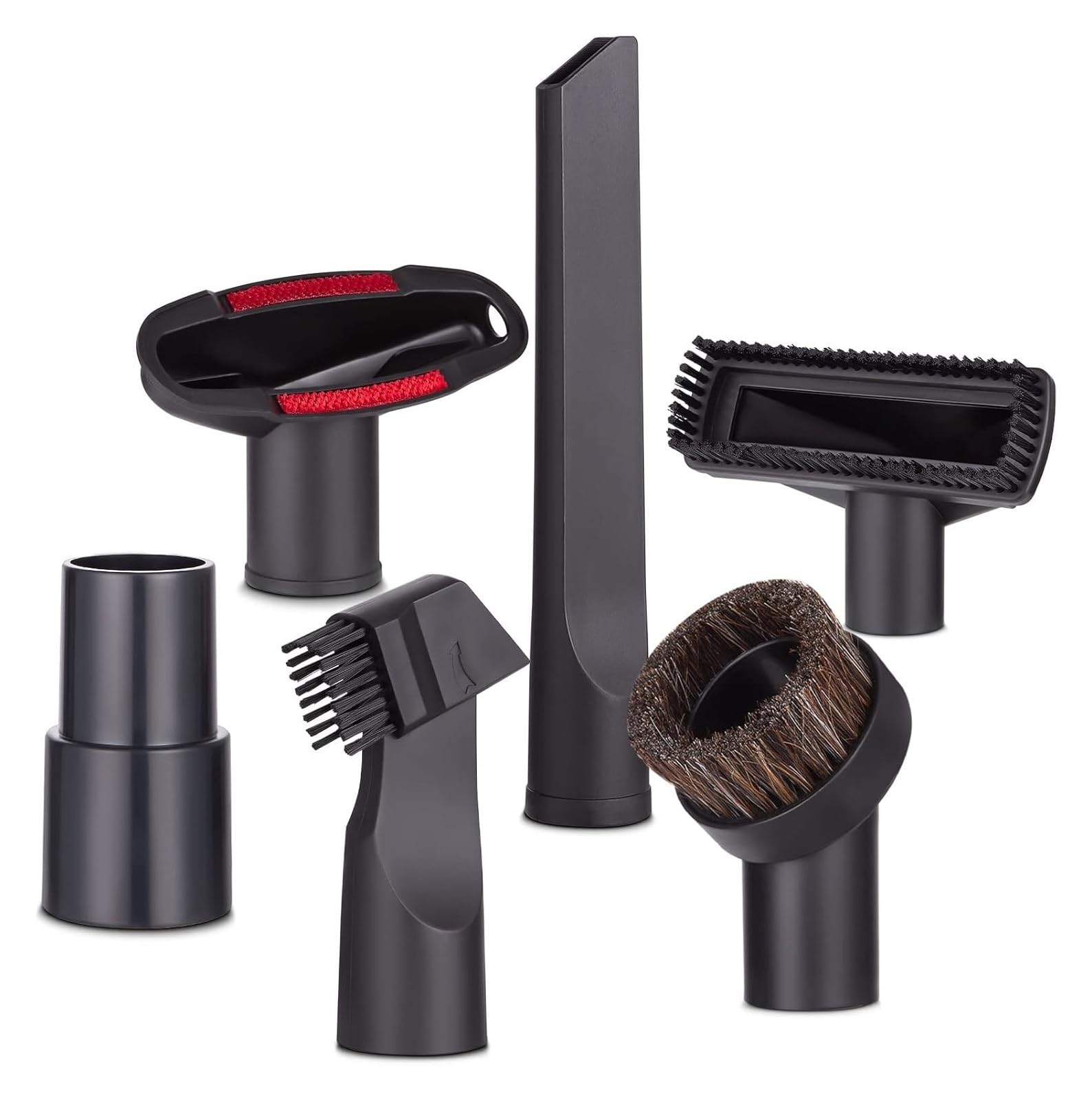 32-mm-Vac-Düsenbürstensatz mit 35-32-mm-Schlauchadapter | 32-mm-Düsenbürstensatz mit 35-mm-auf-32-mm-Schlauchadapter. Passend for die meisten Staubsauger.