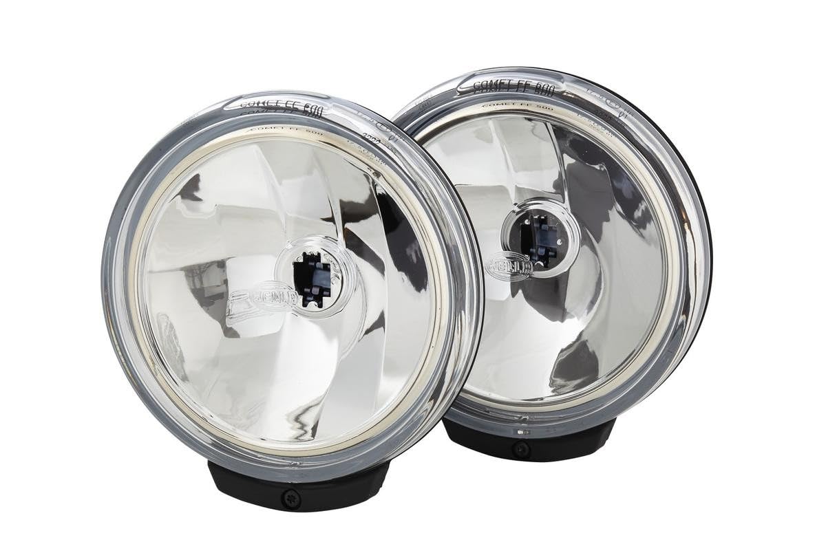 HELLA 1F6 010 952-801 FF/Halogen-Spotlight Set - Comet FF 500 - 12V - Round - mounting - Clear diffusing lens - Lens Colour: transparent - left/right - Kit - Quantity: 2