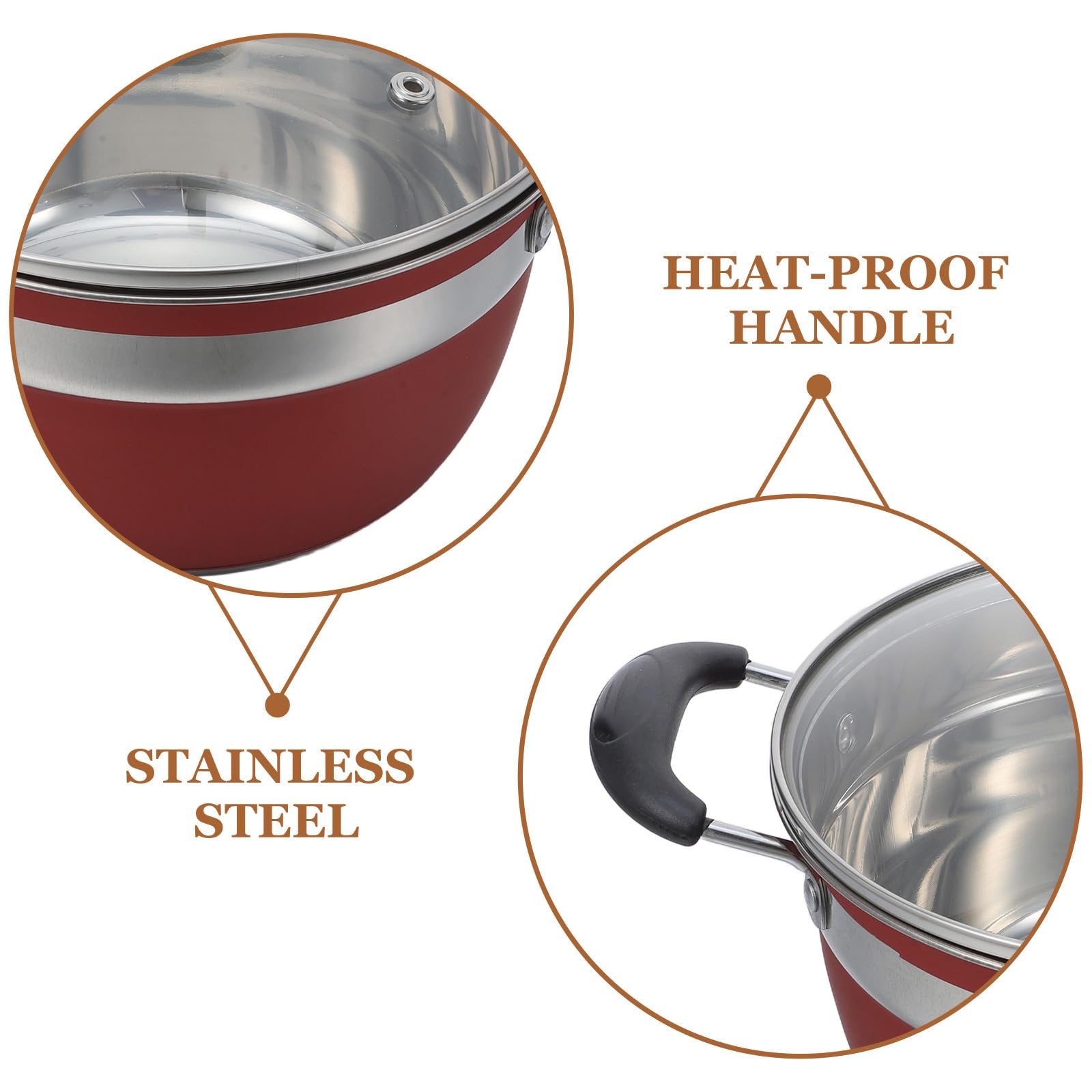 Set di Pentole in Acciaio Inox 12 Pezzi Rosso per Cucina | Compatibile con Piani Cottura, Rivestimento Antiaderente, Manici Ergonomici Anti-scottatura