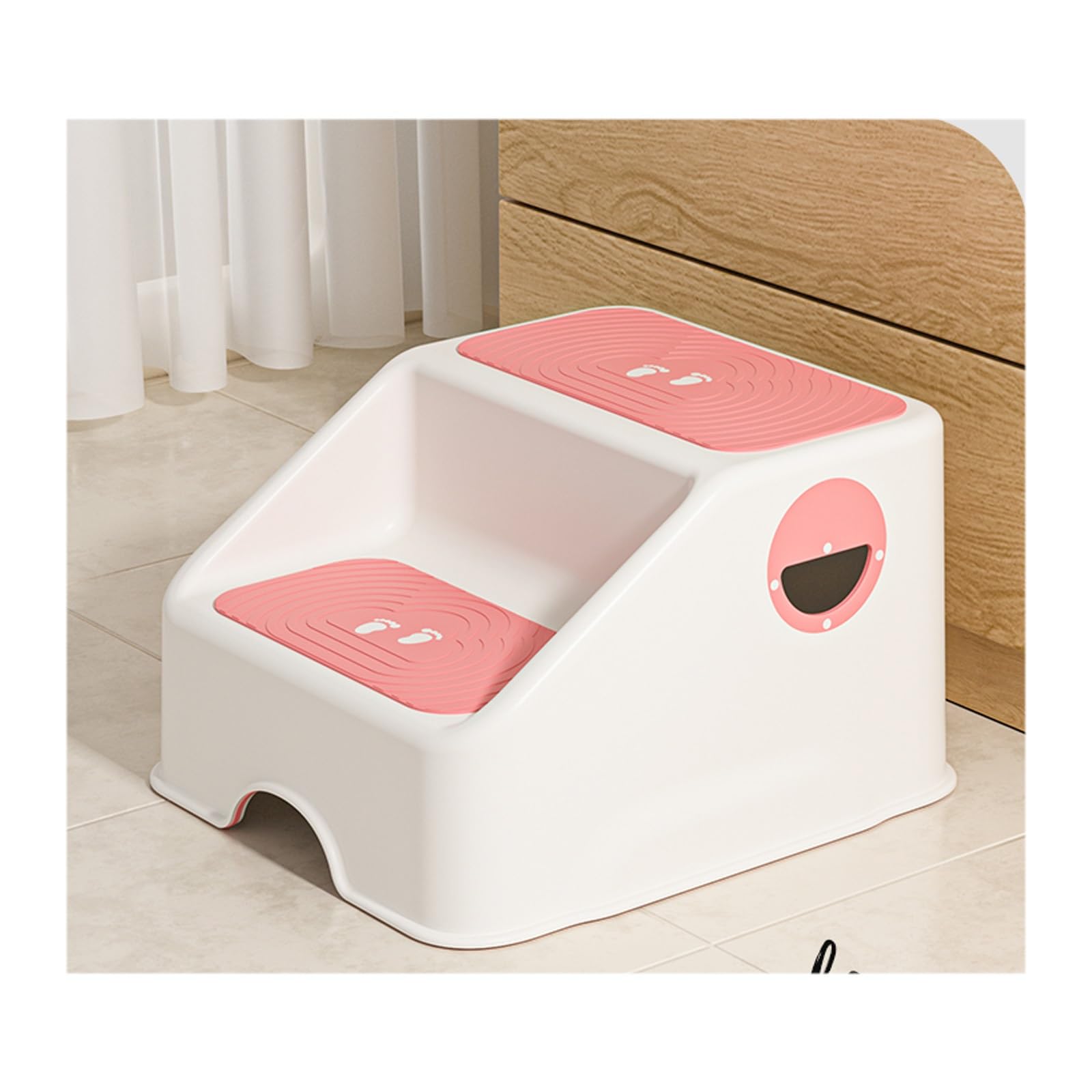 step stool, Lightweight Sturdy Stepping Stool，Suitable for Bathroom, Office, Kitchen, Home, Outdoor and Other Scenes(Pink)
