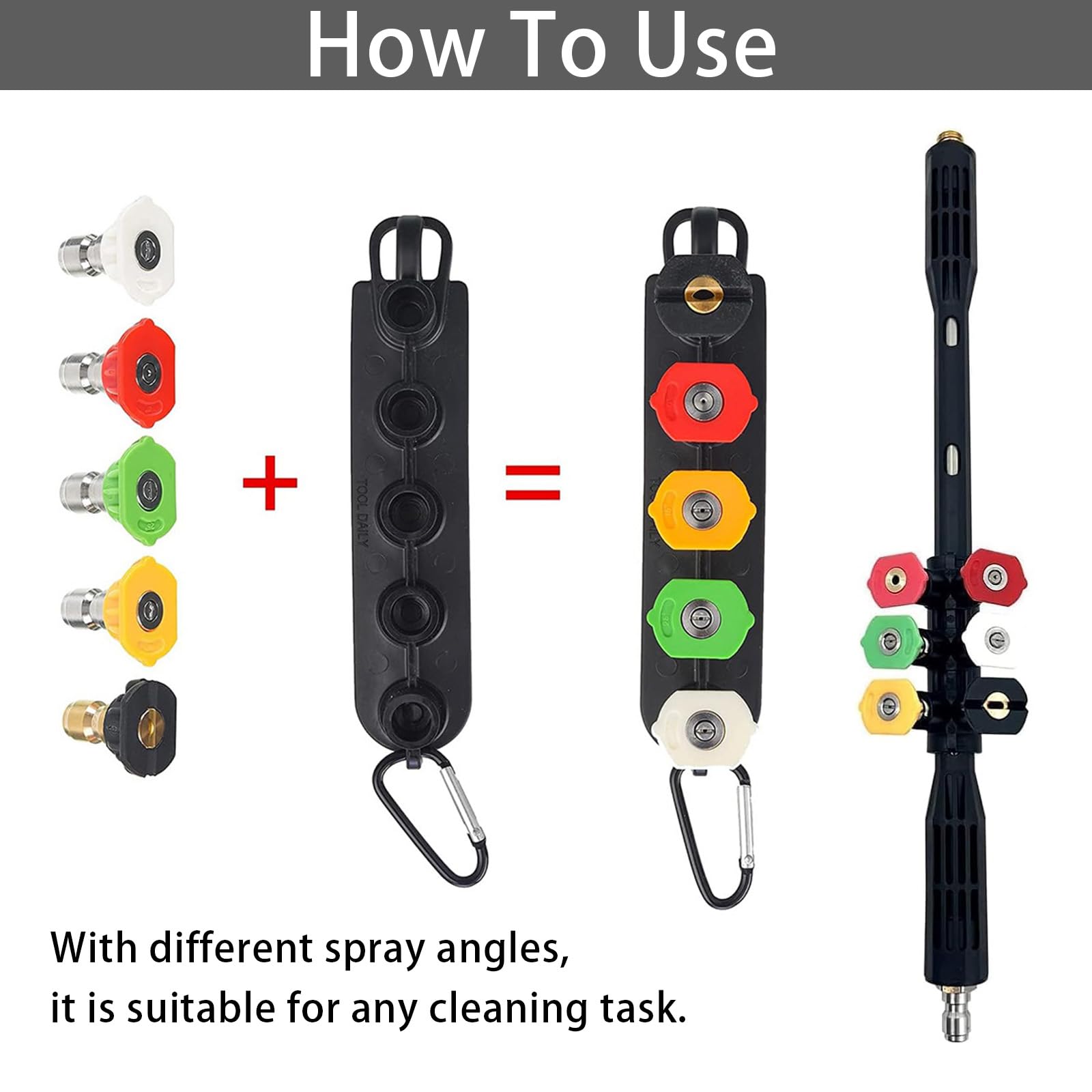 Idropulitrice Bacchetta Prolunga per Kärcher, Kit da 10 Tubi di Prolunga Accessorio per Idropulitrice da 4000 psi con 5 Ugelli Ugello ad Alta Pressione ad Attacco Rapido da 1/4