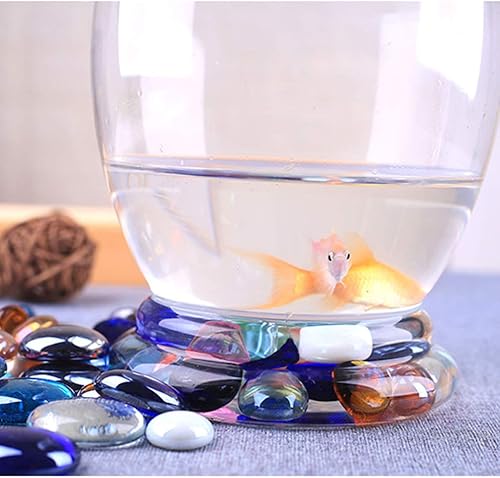 Miniatura 9 de EXCEART 80 cuentas de vidrio para manualidades, cabujones de ágata, cuentas circulares, cuentas circulares de vidrio ovaladas, cuentas de joyería de