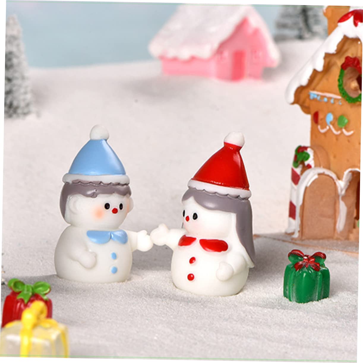 TOPBATHY 40 Piezas Muñeco De Nieve De Resina Estatua De Muñecos De Nieve De Navidad Figuritas Decorativas De Muñecos De Nieve Adornos Navideños De Mesa Estatuilla De Pie De Navidad