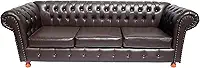Sofá Luiz XV Chesterfield Capitone (Marrom)