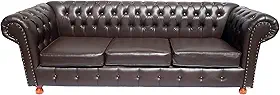 Sofá Luiz XV Chesterfield Capitone (Marrom)