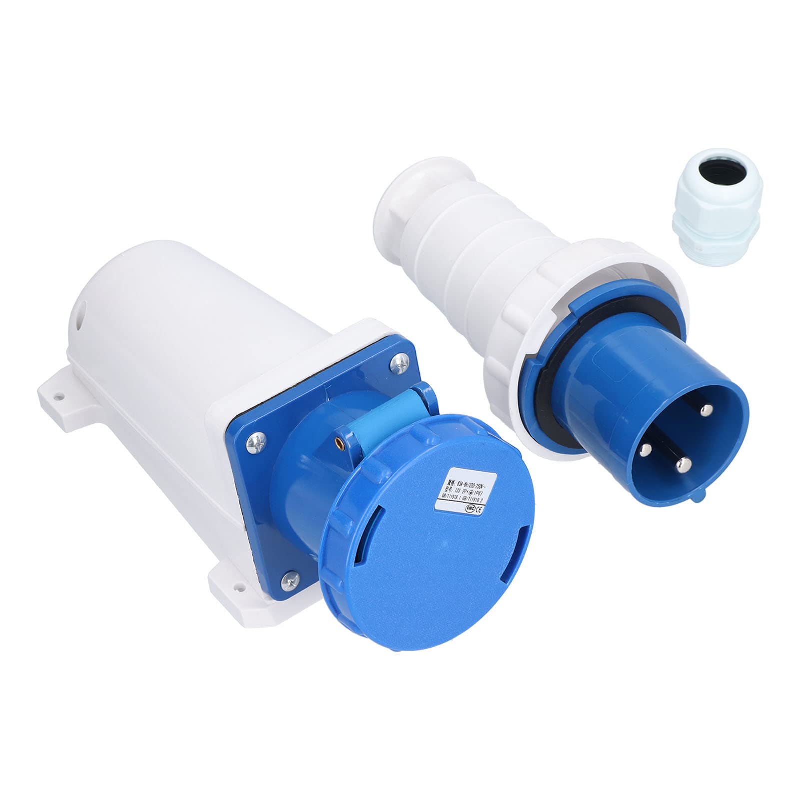 TOPINCN Conector Industrial de Alimentación, Enchufe Impermeable de 3 Pines