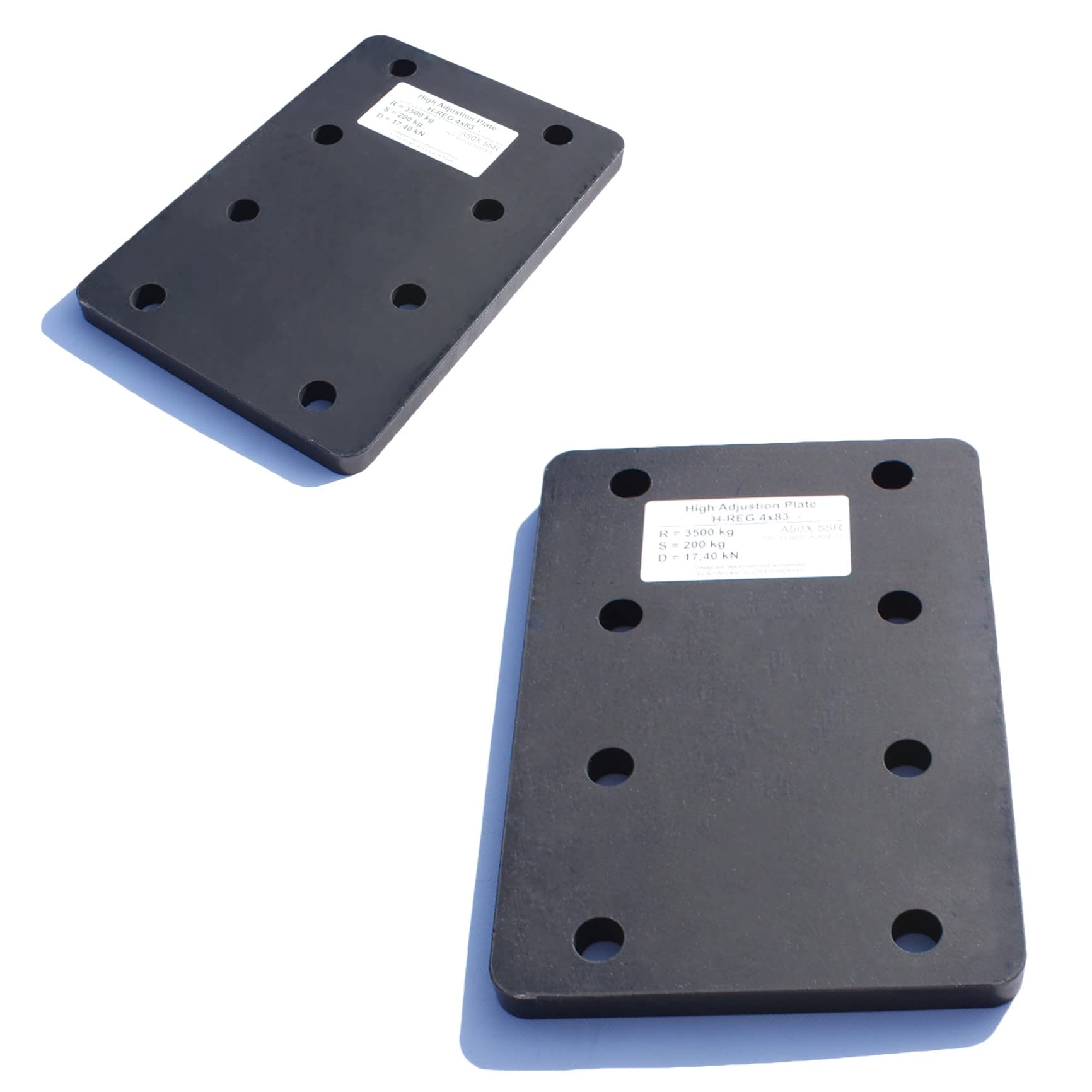 Universele adapterplaat voor hoogteverstelling 4x83 van de trekhaak voor 4-gaten 83x56 mm AHK-Bock flensballen. (4x56 mm met 4xM10 schroevenset, voor 4 gaten 83x56mm AHK-Bock