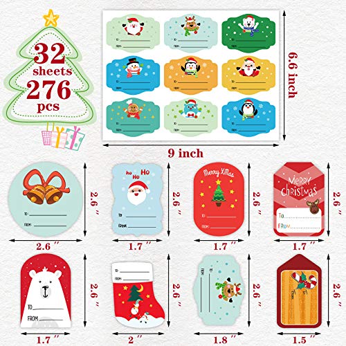 Joy Bang Gift Tags Sticker Christmas Labels Self Adhesive Christmas Gift Label Stickers Christmas Name Stickers to and from Labels Stickers for Gift Holiday Xmas Gift Greeting Tags Stickers