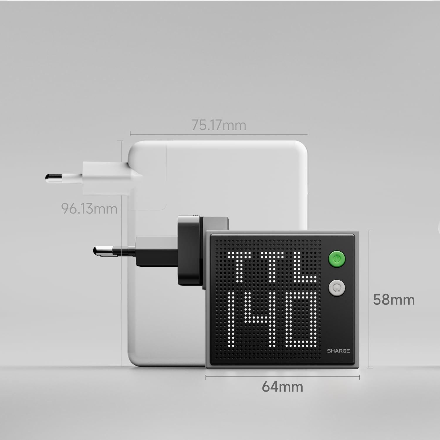 SHARGE Pixel 140W Gray Ładowarka Sieciowa USB-C PD 3.1 3x Port GaN LED