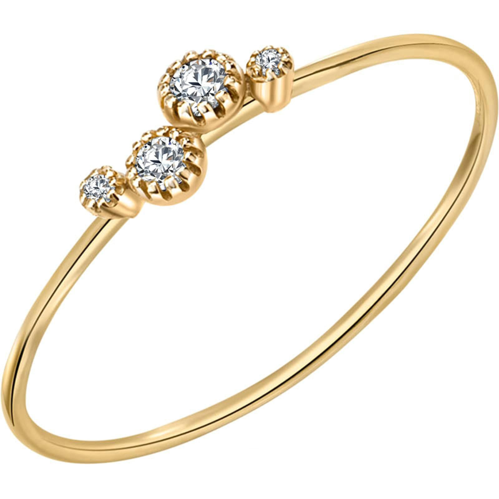 Anillo de oro amarillo de 18 quilates para mujer 750, anillo de boda para mujer, fino y sencillo, redondo, zafiro, rubí, diamante, oro amarillo