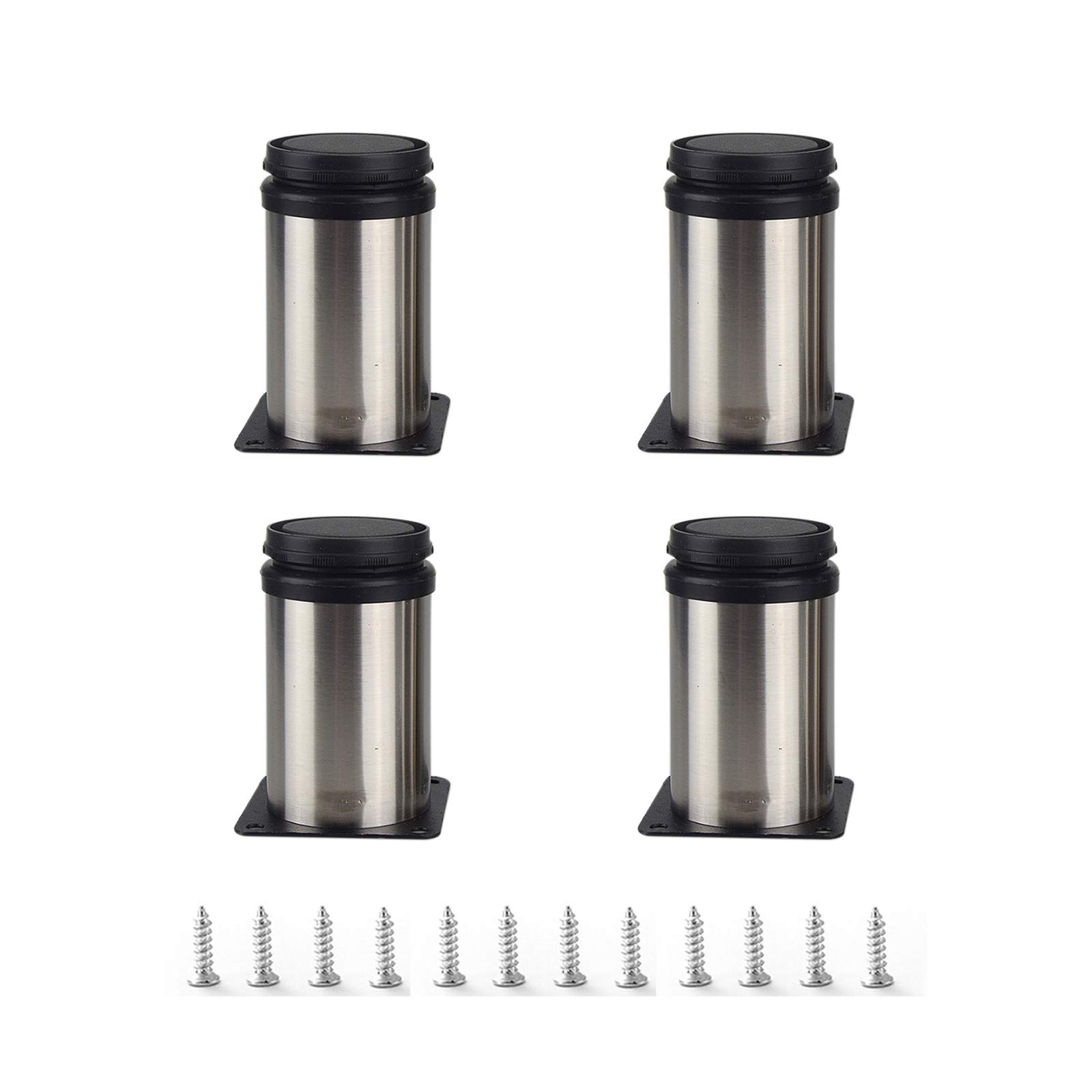 4 Gambe per mobili in Acciaio Inossidabile da 12" con Viti per tavoli, scrivanie, Letti, armadi e credenze e Piedini di Ricambio Eleganti da 30 cm