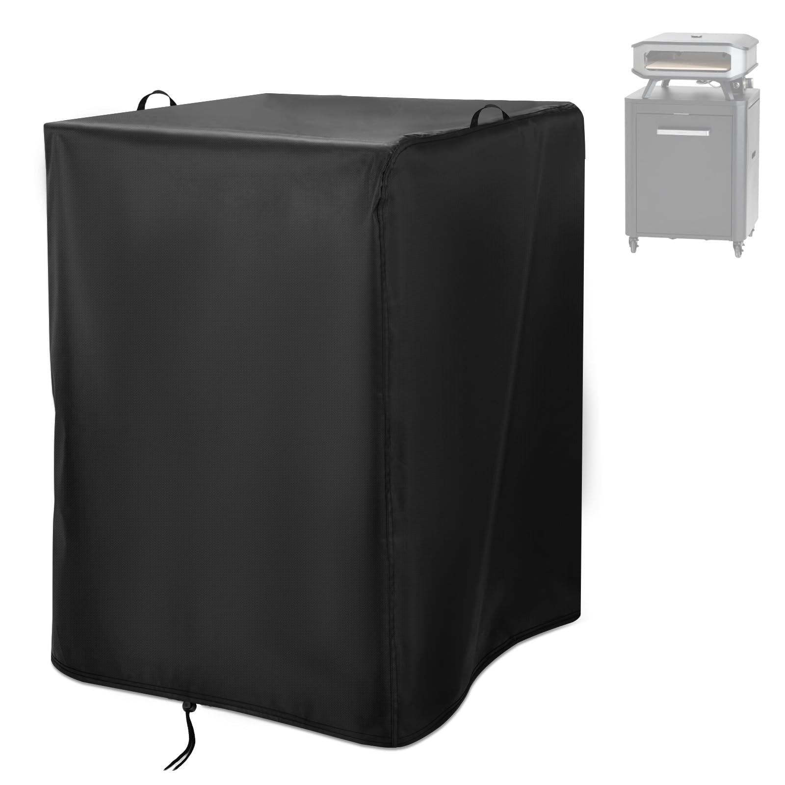 Pizzaofen Abdeckung für Cozze Gas Pizza Ofen, Wasserdicht 500D Oxford-Stoff Schutzhülle für Pizzaofen, Grill und Outdoortisch, Pizzaofen Tragetasche, Pizzaofen Zubehör-Schwarz (73x64x109cm)