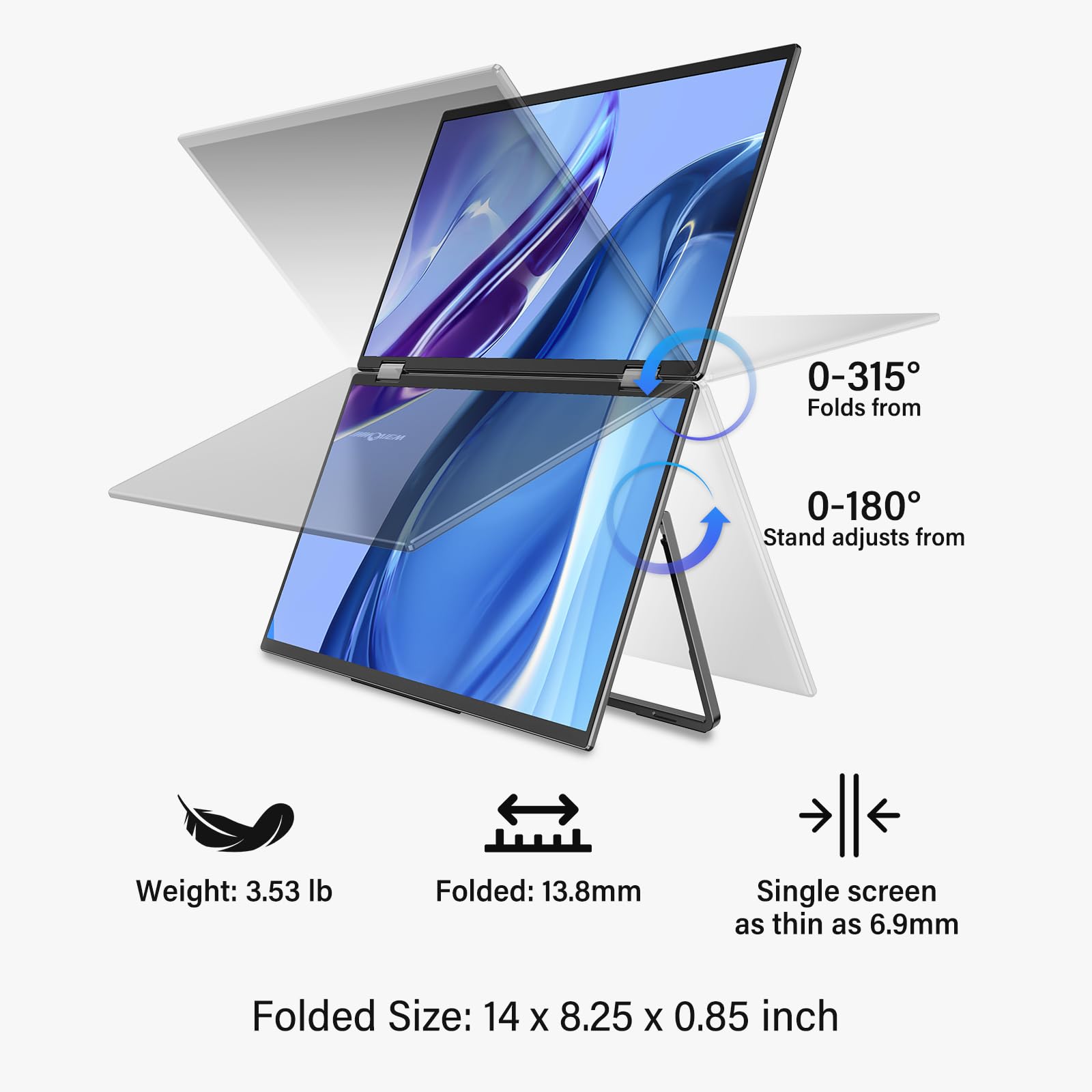 Amazon.co.jp: InnoView 15.6インチ 4K デュアルポータブルモニター