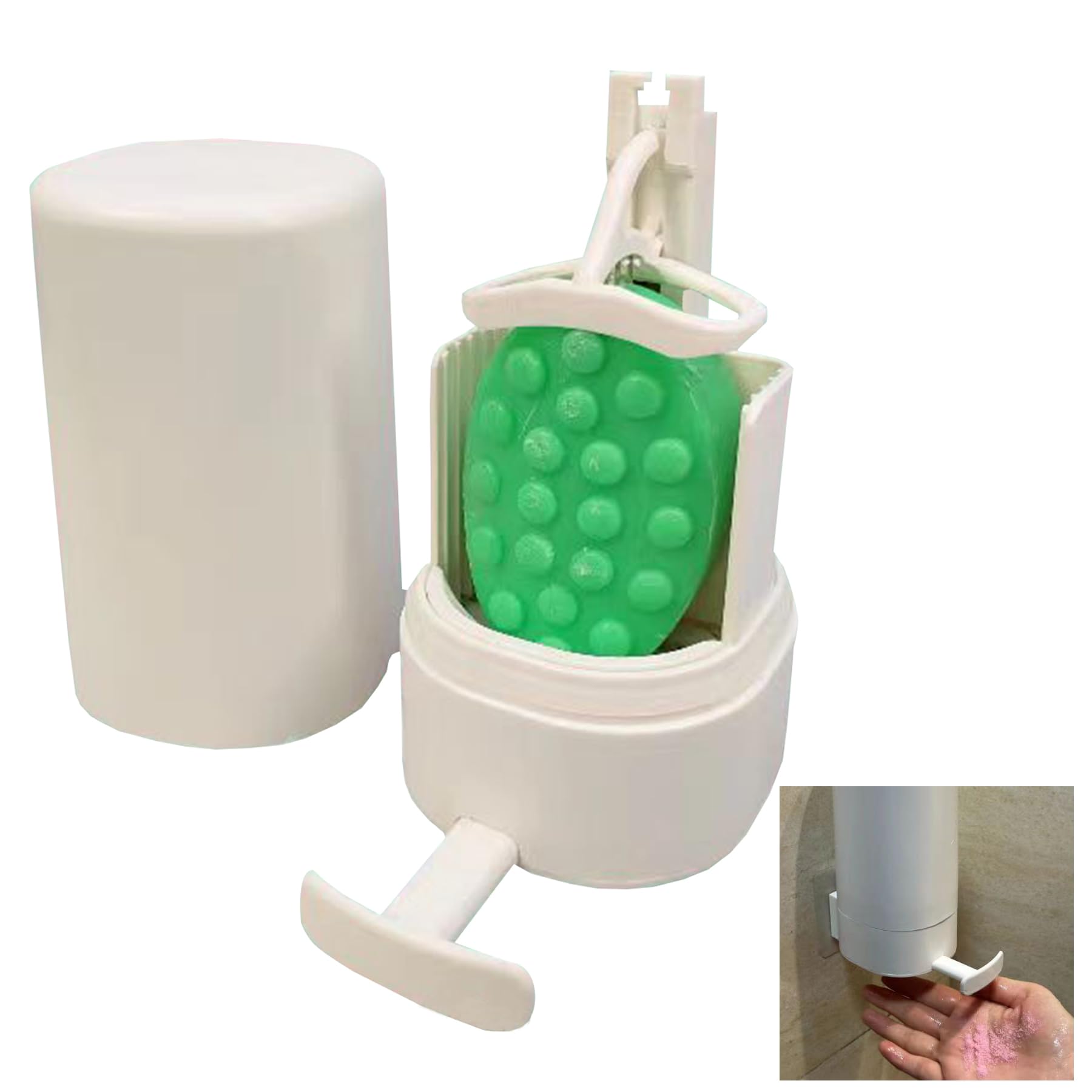 Weyot Zeepmolen Rasp, Zeepdispenser voor Vaste Handzeep, Zeepshaver voor Wandbevestiging zonder Boren, voor Bad, Keuken, Douche