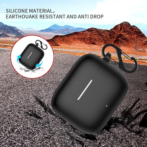 Image of Anvique Silicone Protective Case Cover for Oppo Enco Buds 3 Pro, Earbuds Accessories (Black S)