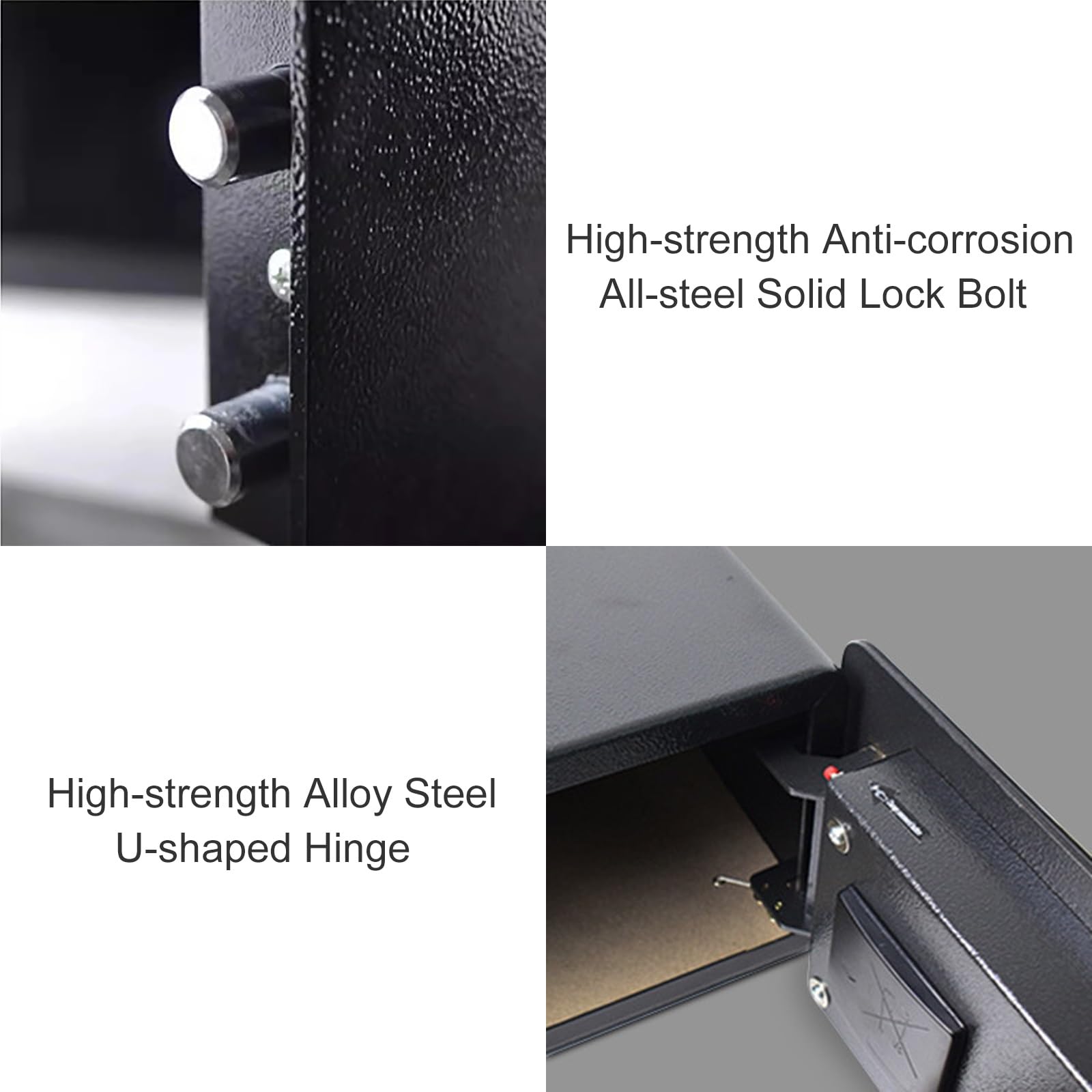 Cassaforte Piccola Cassetta di Sicurezza con Chiave Safe per Hotel, Ufficio, Casa, 42×37×20 cm
