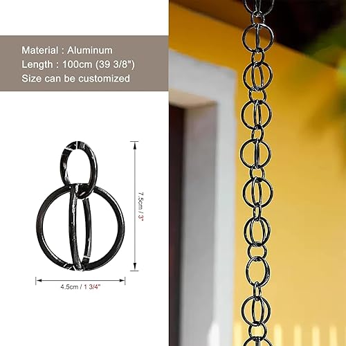 Miniatura 2 de WQS88RDX Rain Chain Rain Diverter Chain Link Aluminum Gutter Chain, Circle Rain Catcher Chain for Roof Downspouts(260cm8.5ft)