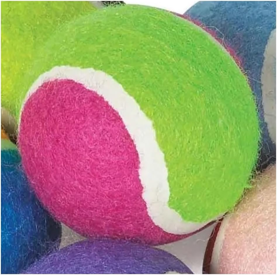 2" Bulk Small Mini Tennis Ball Toys for Smaller Dog Breed and Puppies Bright Assorted Colors (100 Balls)